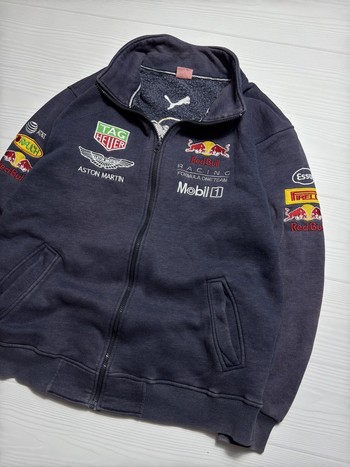Red Bull Vintage 90s Faded Zip Bomber Red Bull Size US M / EU 48-50 / 2 - 2 Thumbnail
