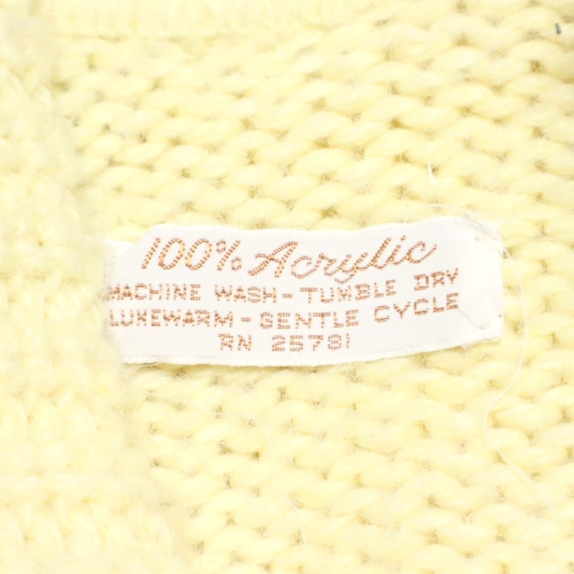 Vintage VTG 70s Acrylic Cardigan Yellow Men's L Shirt Sweater V-Neck Long Sleeve Mens Size US L / EU 52-54 / 3 - 5 Thumbnail