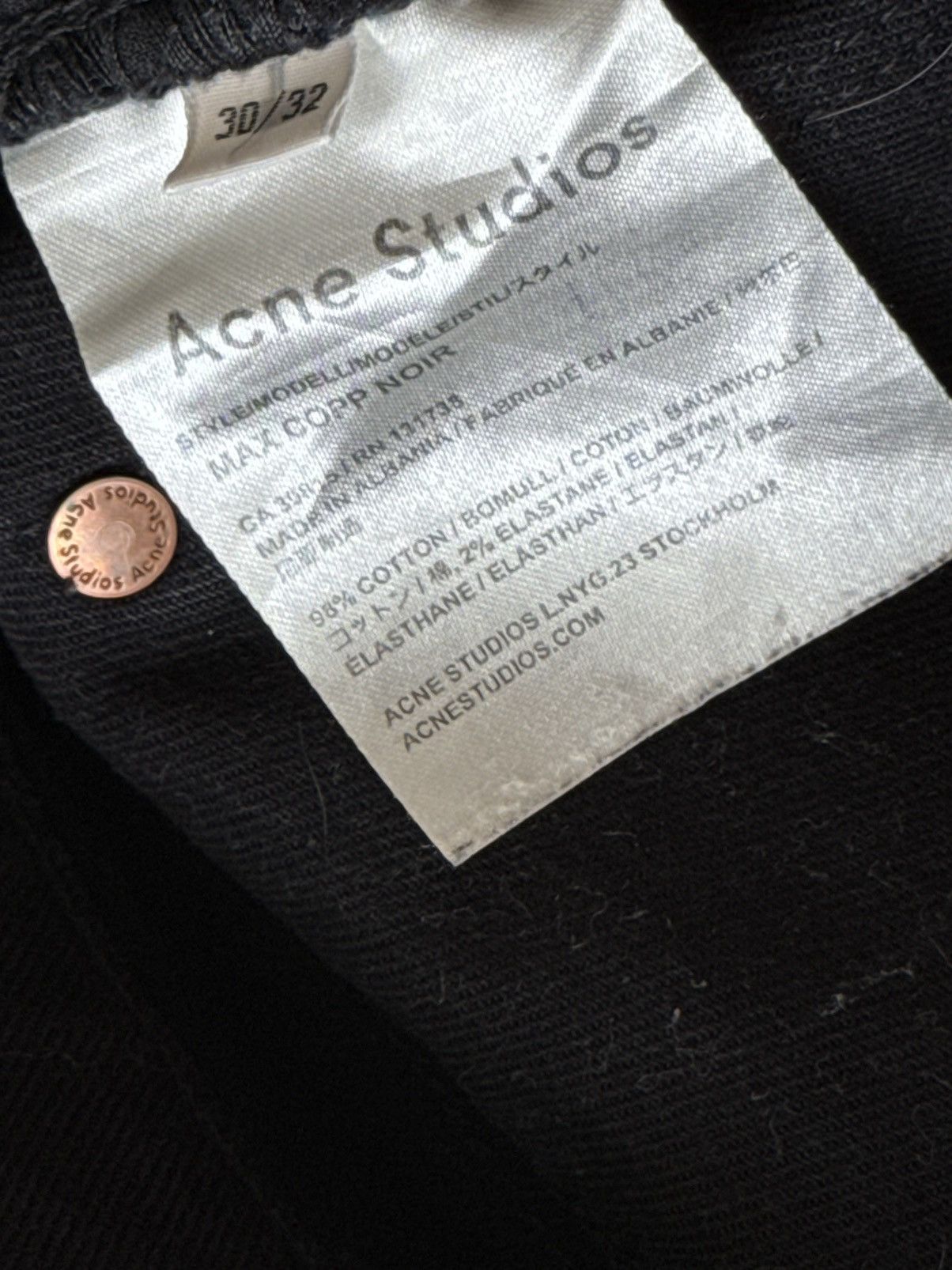 Acne Studios Acne Studios max copp noir skinny denim jeans Size US 30 / EU 46 - 5 Thumbnail