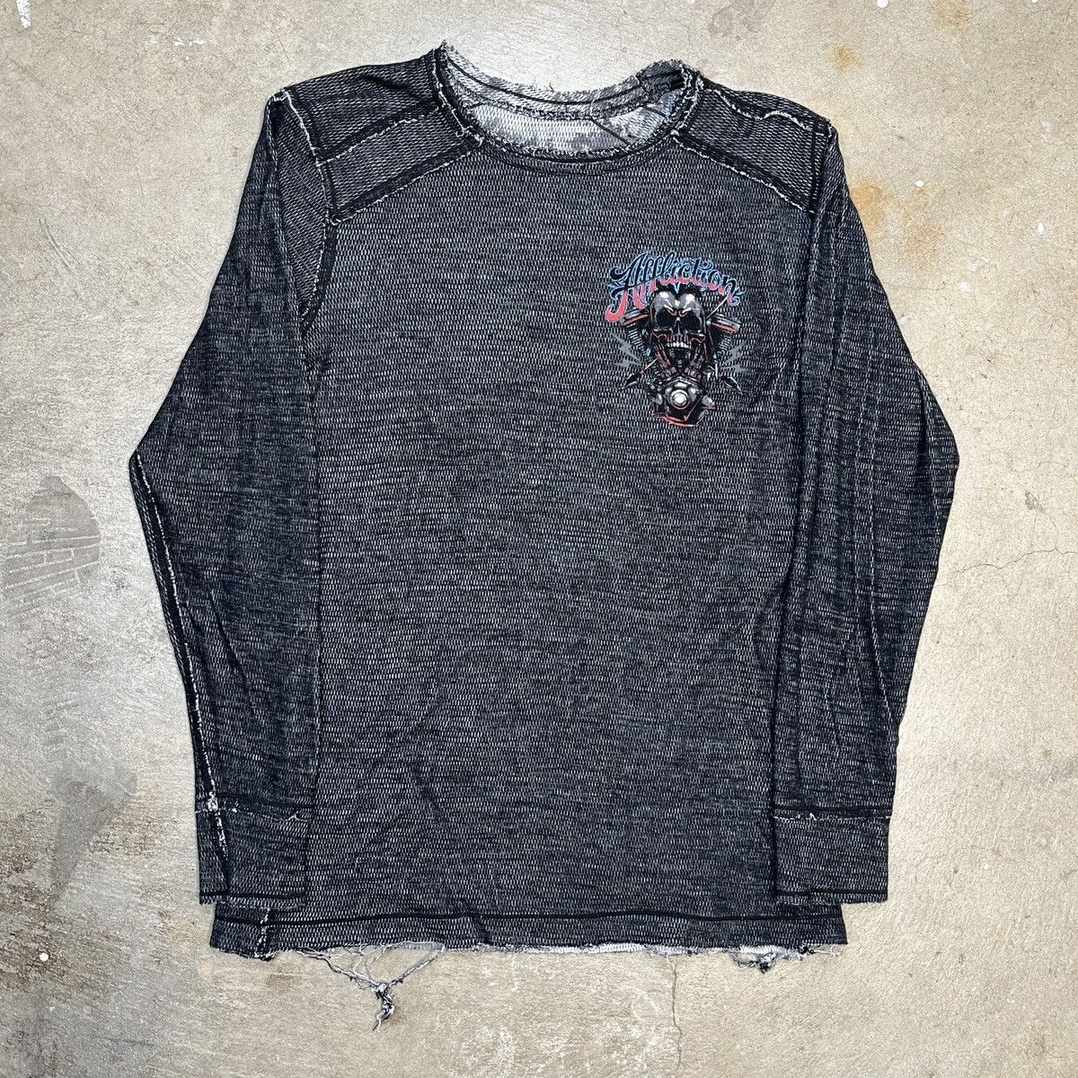 Affliction Thermal Reversible Skull Indian American Customs