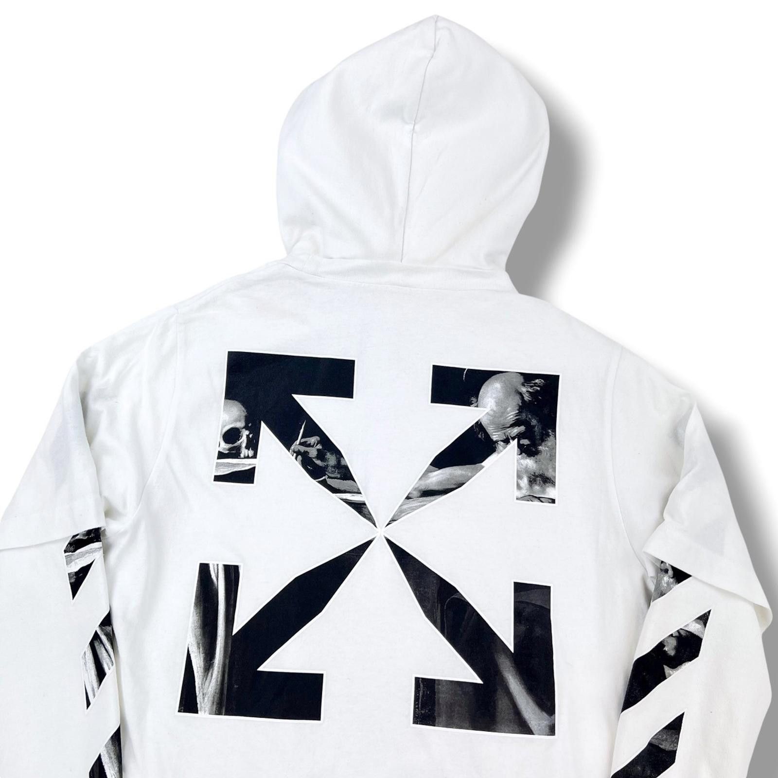 Off-White Caravaggio Arrows Layered White Hoodie