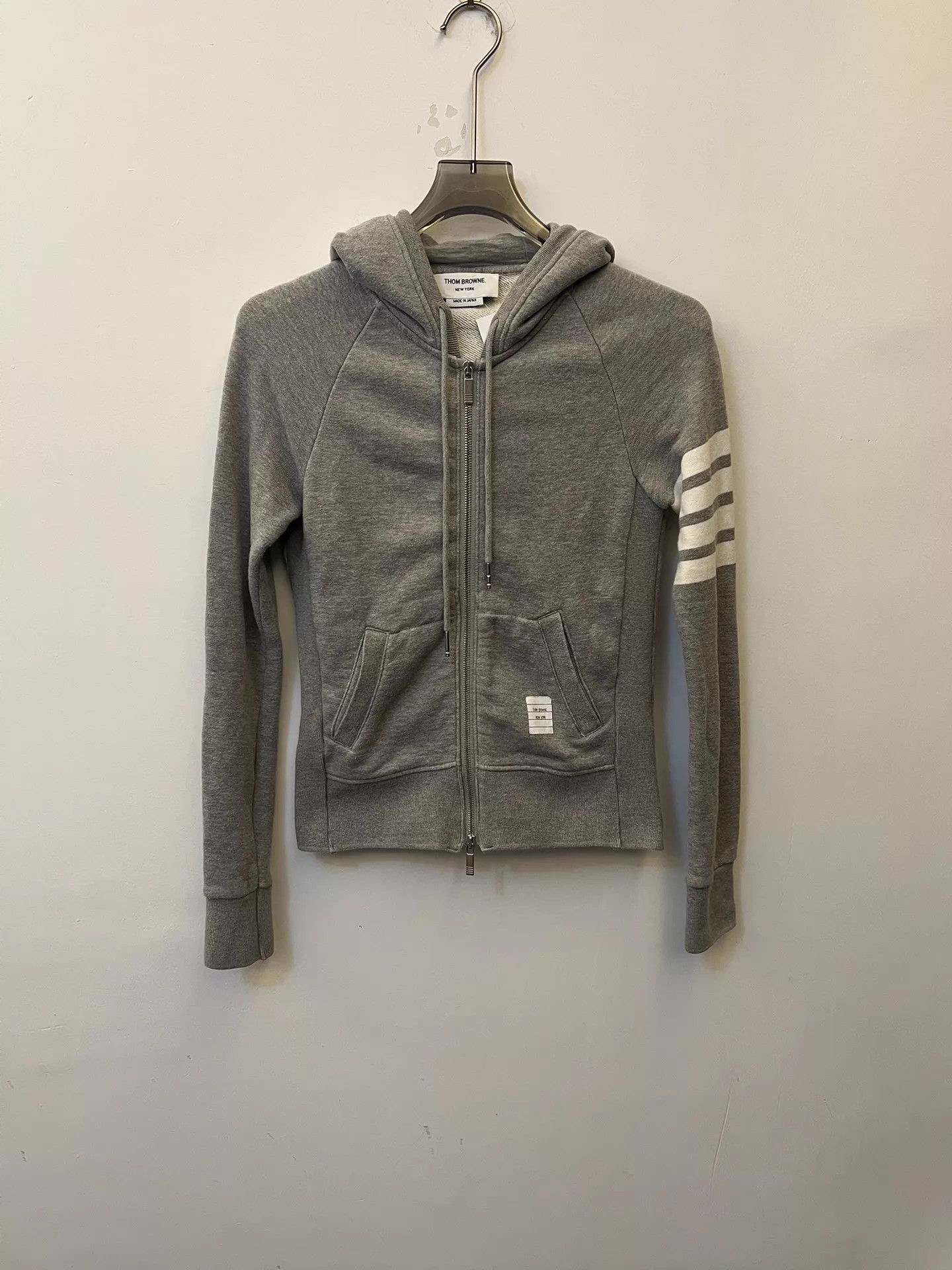 Thom Browne THOM BROWNE SS21 4-Stripe Zip Hood Jkt Women's Gray 40 Size S / US 4 / IT 40 - 1 Thumbnail