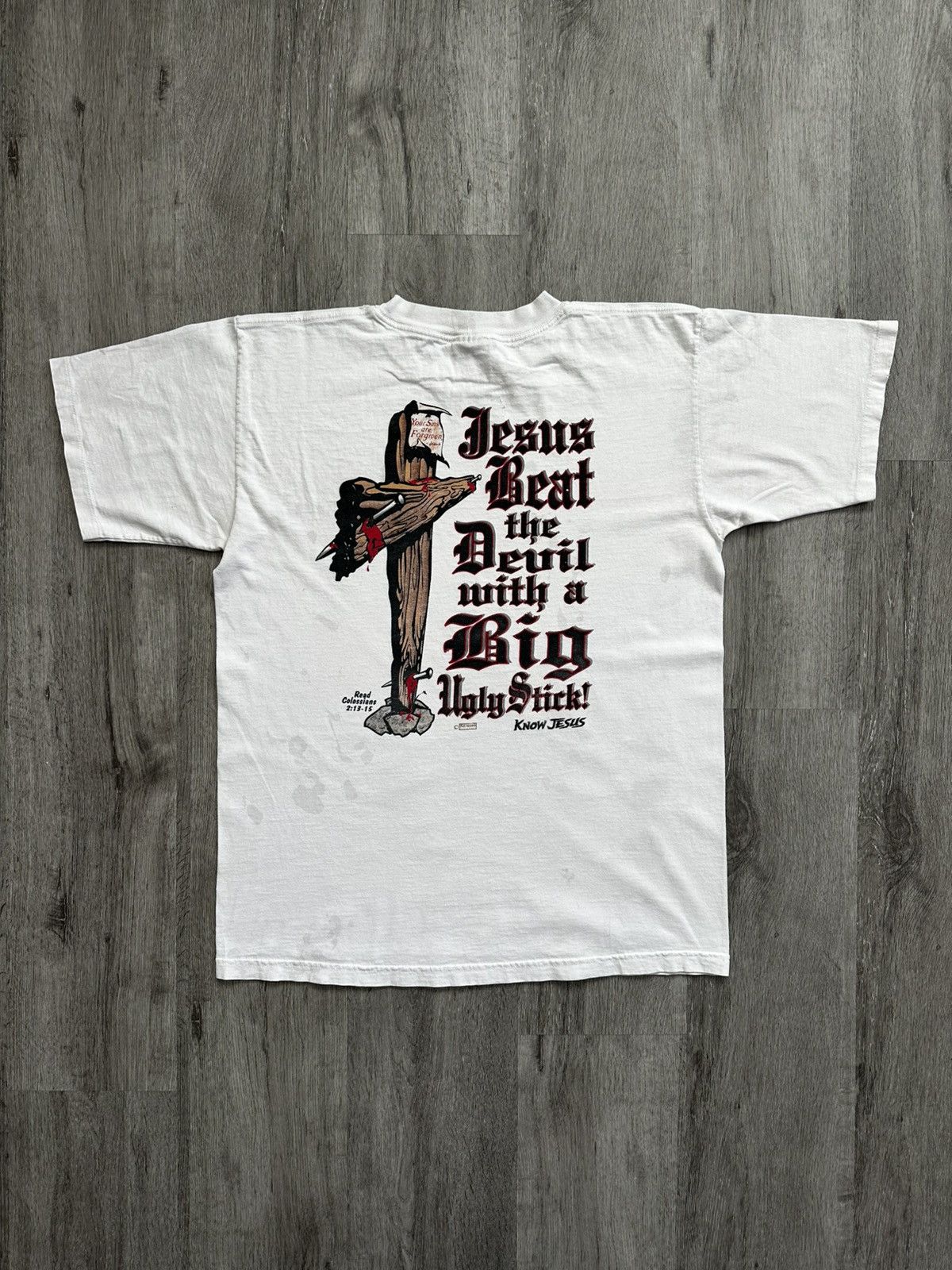 AAA × Vintage Vintage 90s Kërussō Active Know Jesus Shirt Size US L / EU 52-54 / 3 - 1 Thumbnail