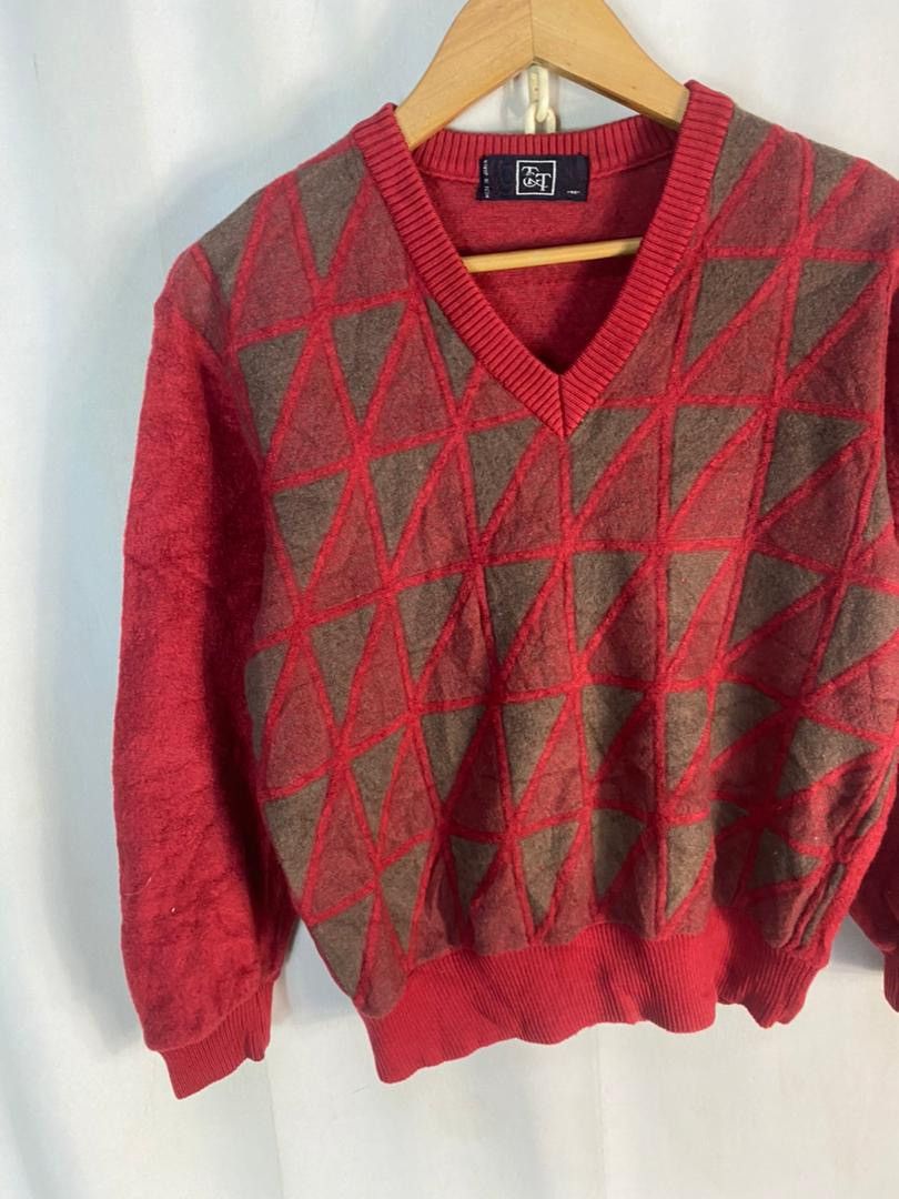 Japanese Brand × Vintage Vintage Tt wool vneck sweatshirt Size US S / EU 44-46 / 1 - 3 Thumbnail