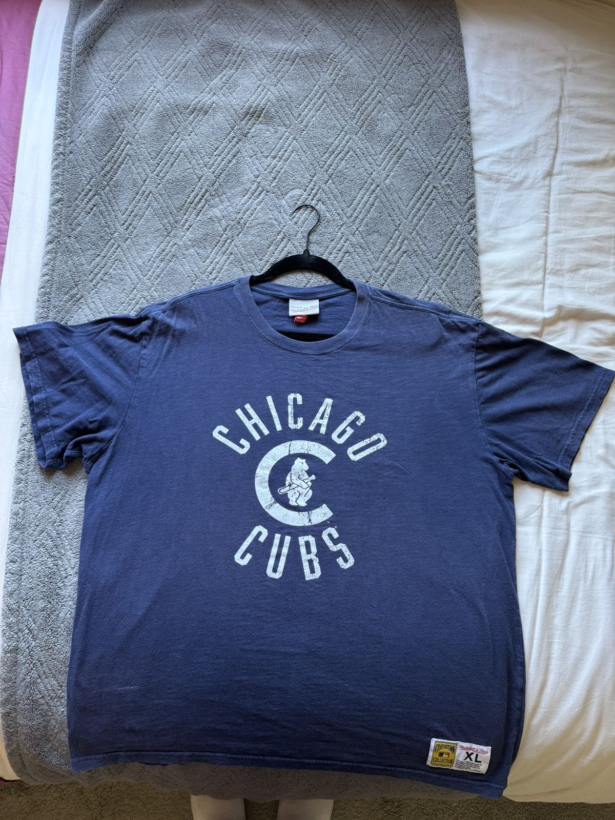 Mitchell & Ness Navy Blue Vintage Chicago Cubs Baseball Tee Size US XL / EU 56 / 4 - 1 Thumbnail