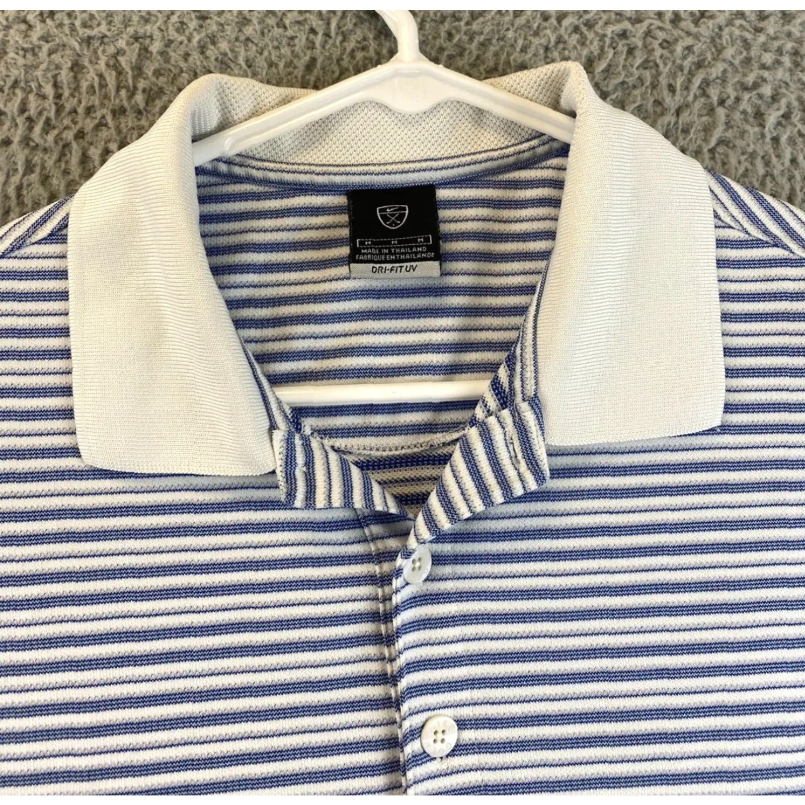 Nike Nike Dri-FIT Polo Shirt Mens Golf Blue M - Short Sleeve, 100% Polyester, Dri-Fit, Striped, Breathable, Lightweight Size US M / EU 48-50 / 2 - 3 Thumbnail