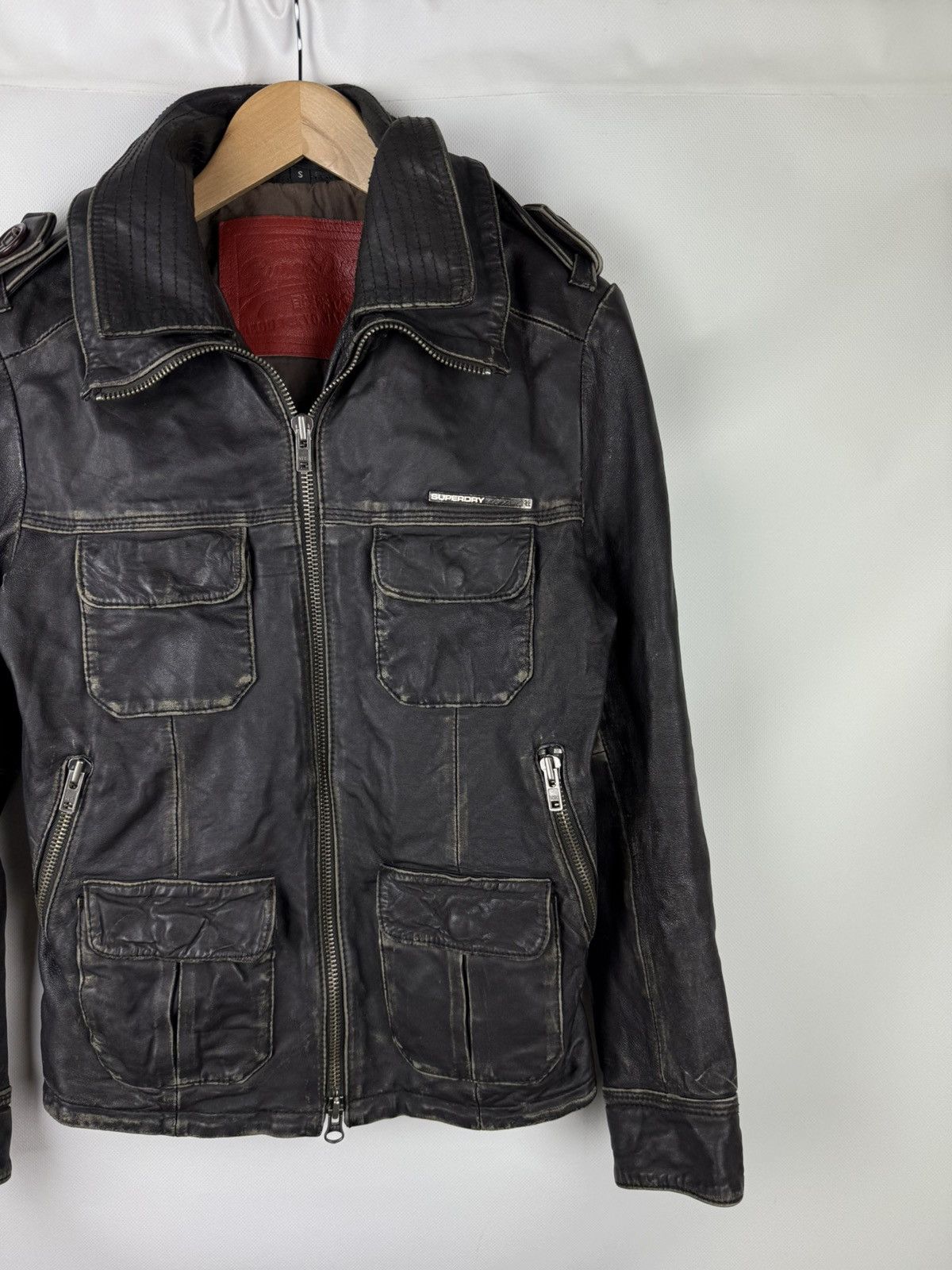 Superdry Superdry Japan Men’s Leather Multipocket Jacket Size S Size US S / EU 44-46 / 1 - 3 Thumbnail