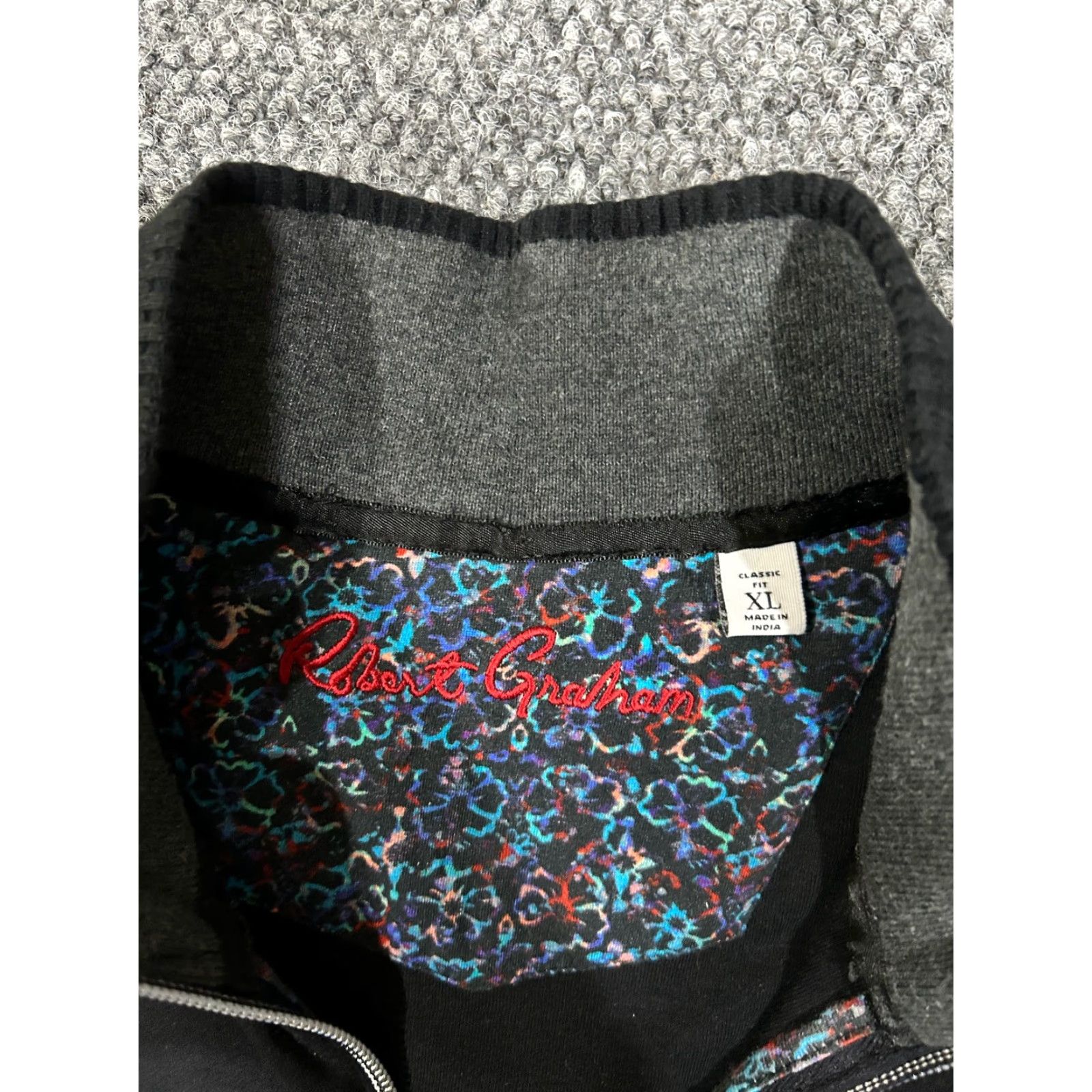 Robert Graham Robert Graham Pullover Sweater Mens XL Black 1/4 Zip Mock Neck Athletic Casual Knit Size US XL / EU 56 / 4 - 3 Thumbnail