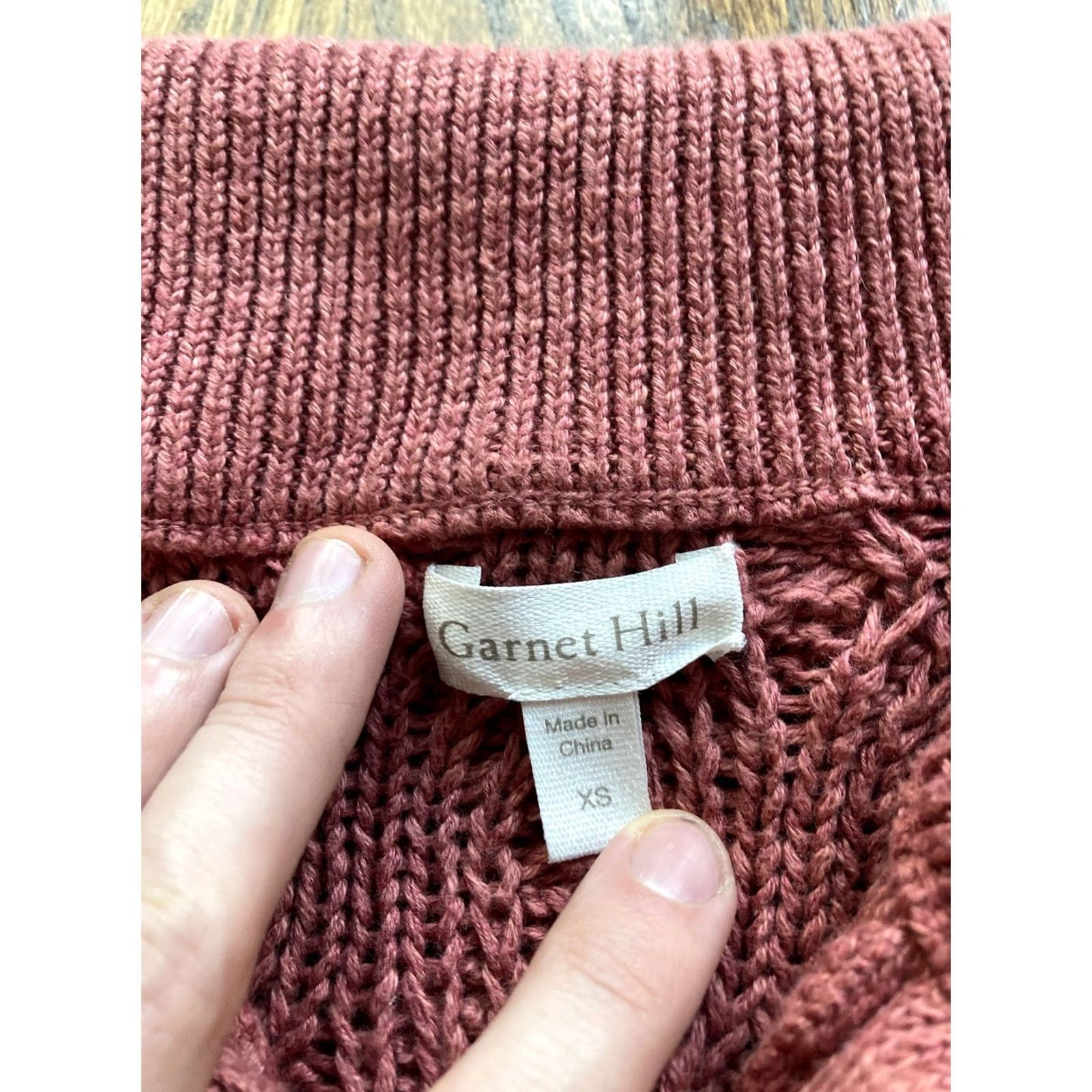 Vintage GARNET HILL Sweater Womens XS Cotton Linen Chunky Knit Fisherman Long Sleeve Collared Solid Pink Size XS / US 0-2 / IT 36-38 - 5 Thumbnail