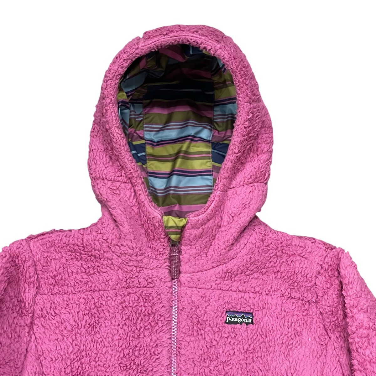 Patagonia Patagonia Reversible Striped Sherpa Fleece Puffer Jacket Size L / US 10 / IT 46 - 16 Thumbnail
