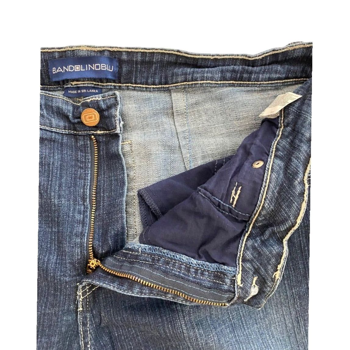Vintage Bandolino Blu Jeans 18W Cropped Cuffed Denim Med Wash Blue Womens Size 40" / US 18 - 7 Thumbnail
