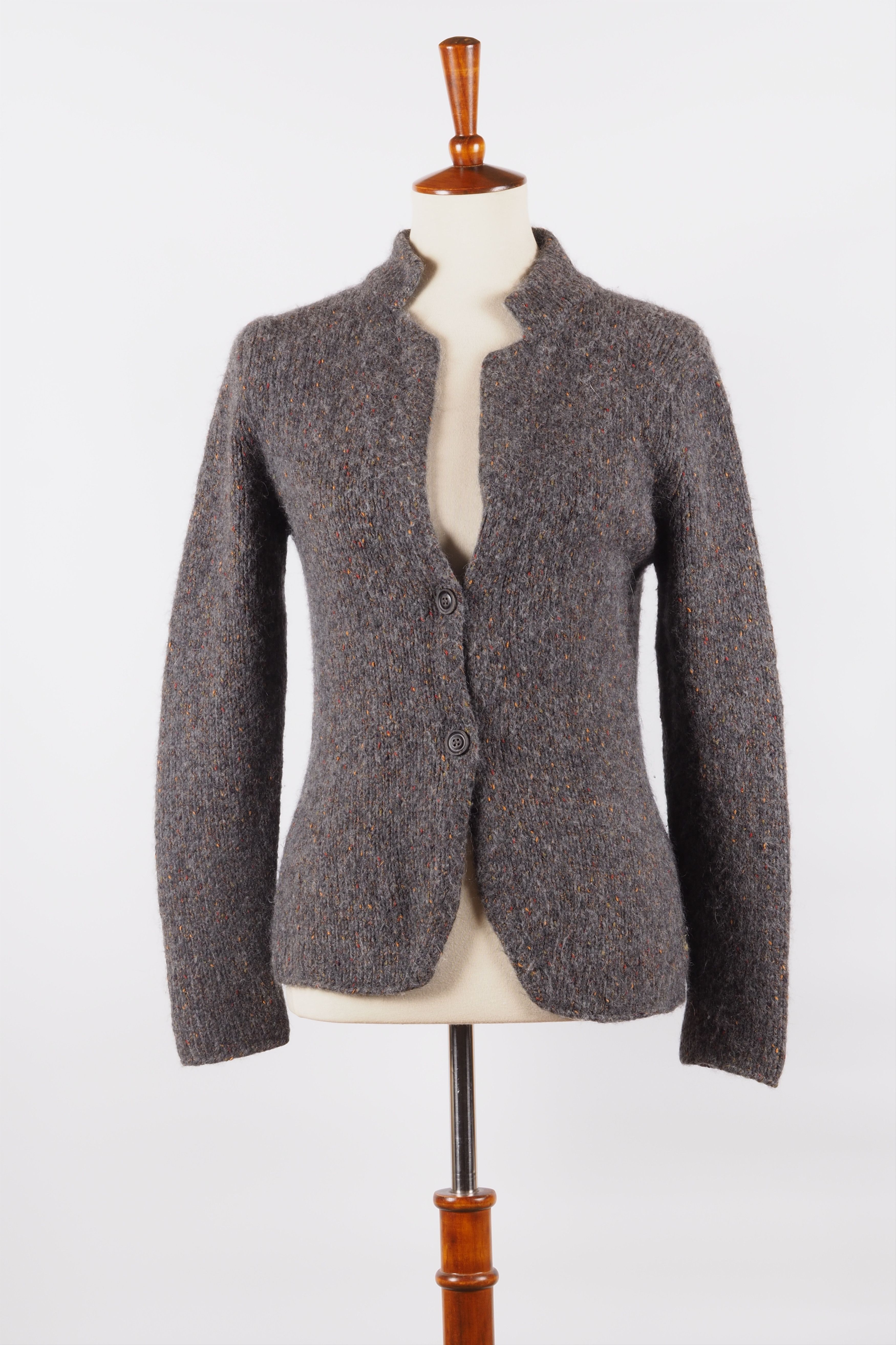Fabiana Filippi Fabiana Filippi Gray Alpaca Knit Sweater Cardigan Size S / US 4 / IT 40 - 4 Thumbnail
