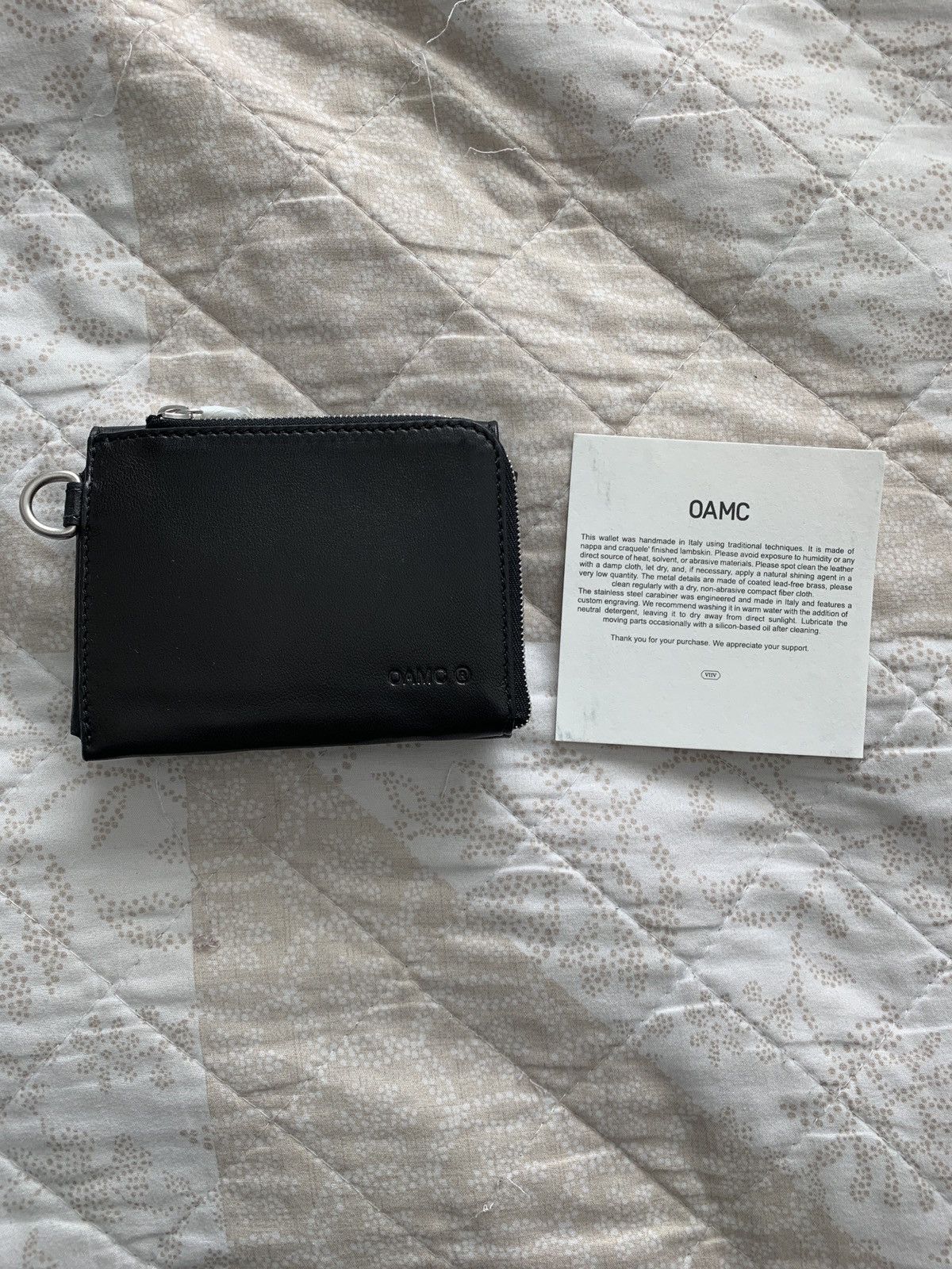 Oamc FINAL $500 Black Nubuck & Craquelure Lambskin Leather Wallet 