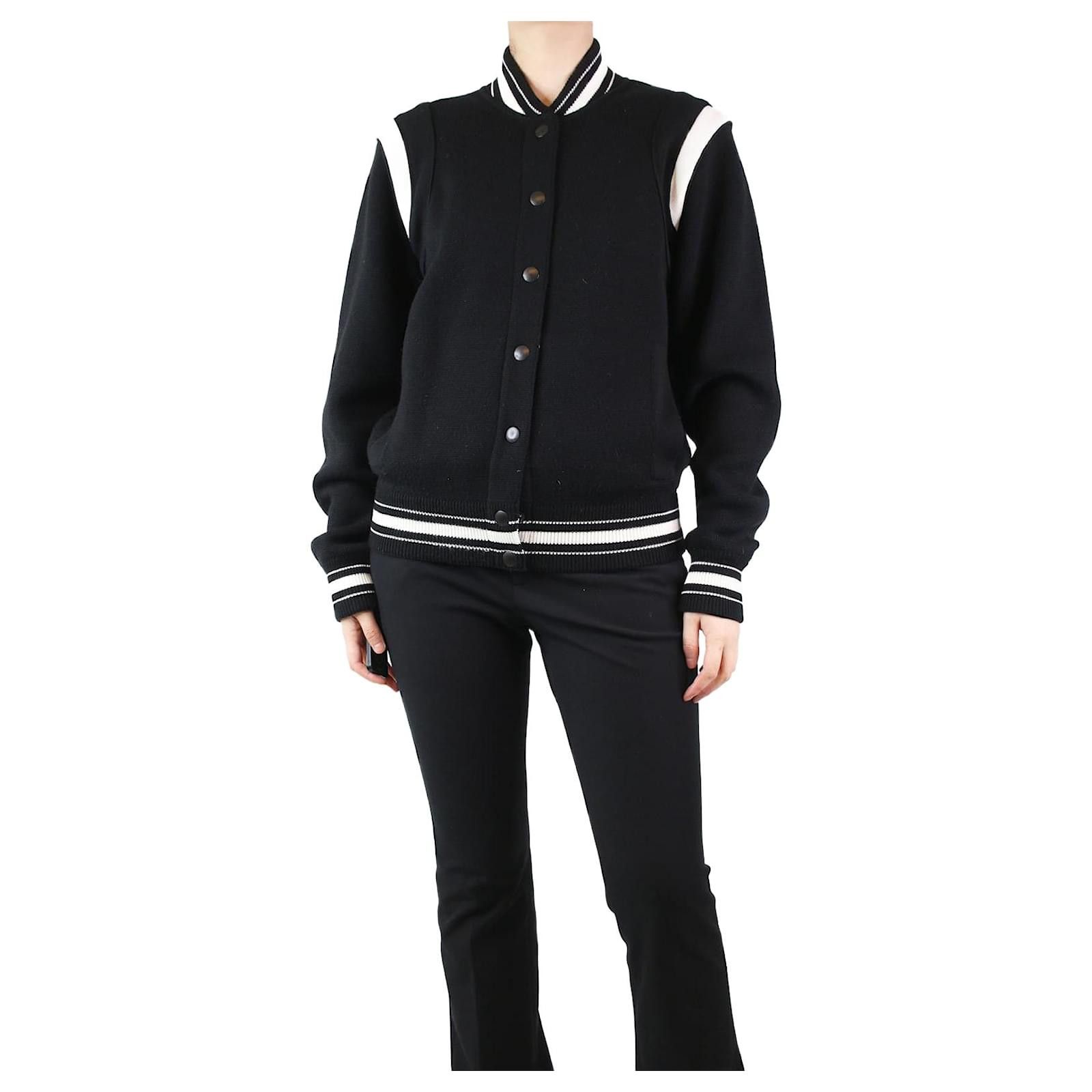 Givenchy o1srvl11e0125 Embroidered Wool Bomber Jacket in Black Size S / US 4 / IT 40 - 1 Thumbnail