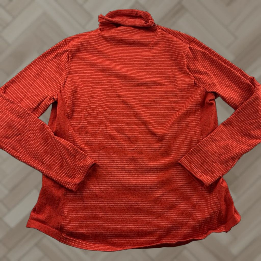 CO Duluth Trading Co Coolmax Striped Turtleneck Light Sweater Women XL Orange Size XL / US 12-14 / IT 48-50 - 1 Thumbnail
