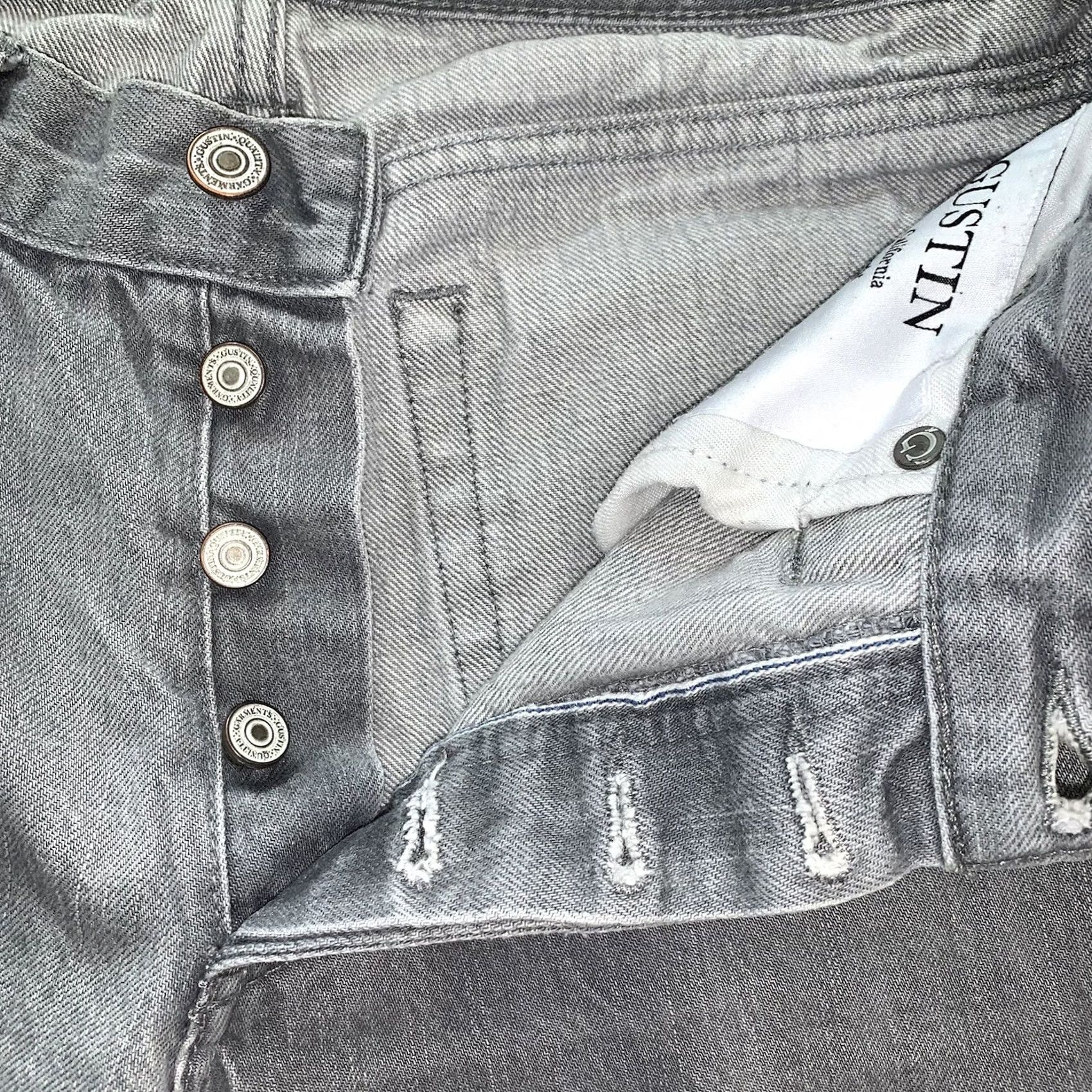 Gustin Gustin Jeans Gray Denim Selvedge Slim Fit Raw Button Fly Size 29x31 Finish Size US 29 - 5 Thumbnail