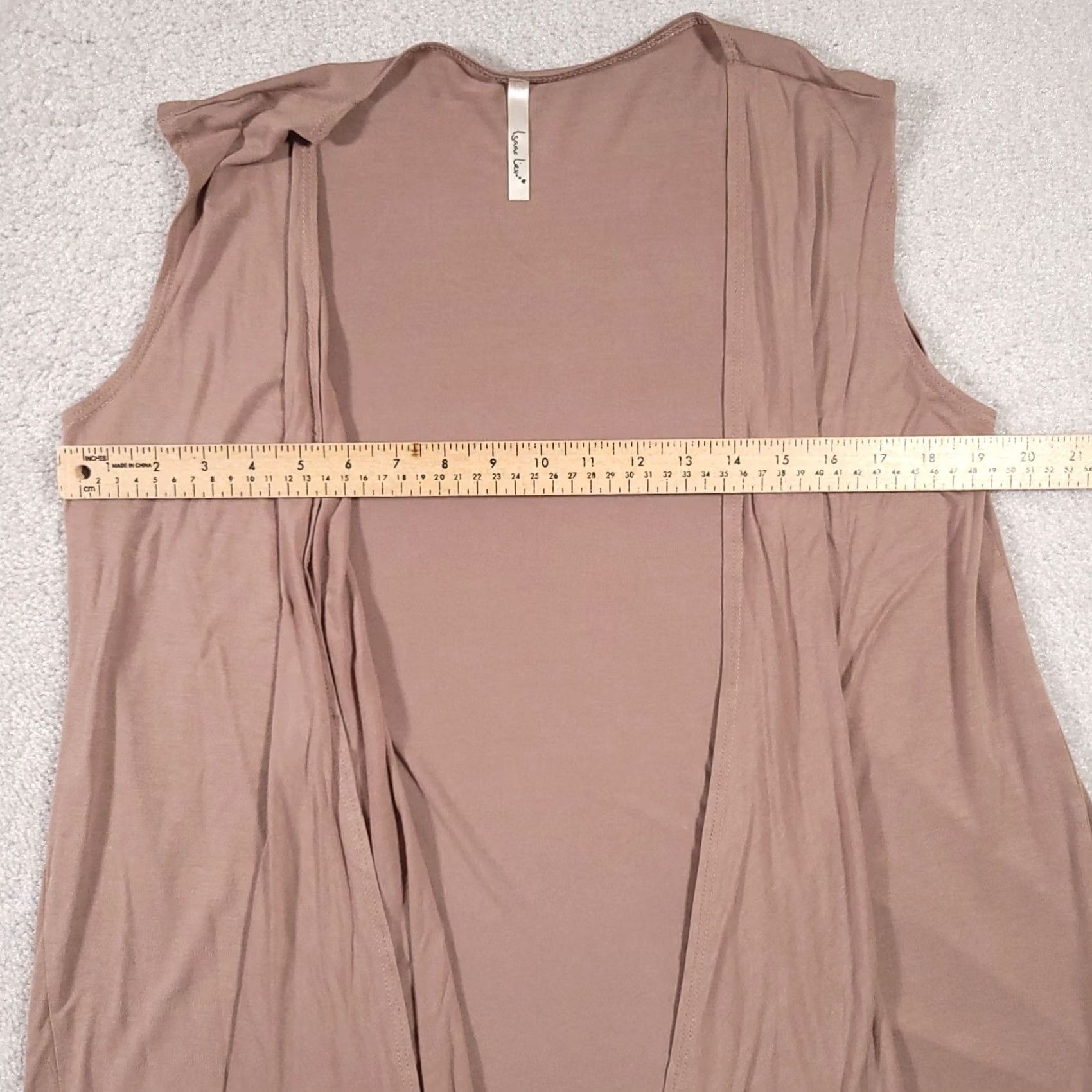 Vintage VINTAGE Isaac Liev Lightweight Cardigan Duster Womens XL Beige Sleeveless Made in USA Cardigan Vest USA Autumn Spring Summer Winter Size XL / US 12-14 / IT 48-50 - 4 Thumbnail