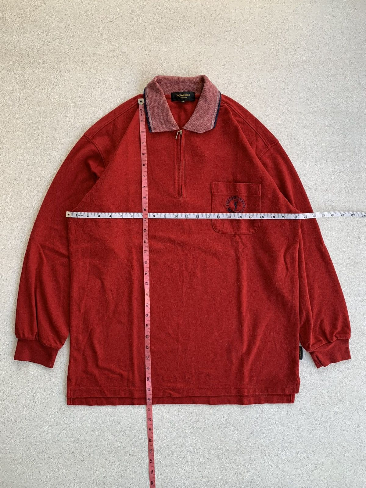 Yves Saint Laurent Yves Saint Lauren Pour Homme Red Longsleeve Shirt Size US L / EU 52-54 / 3 - 2 Thumbnail