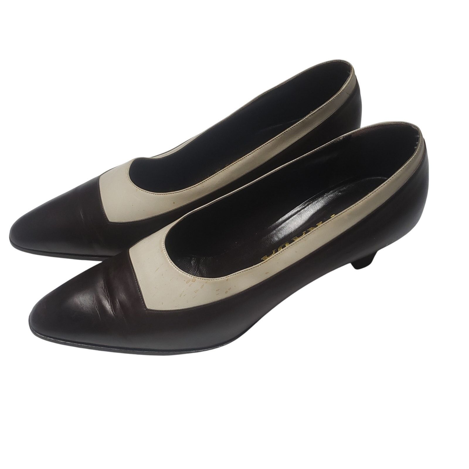 Prada Vintage Prada leather Heels tan and brown Size US 8 / IT 38 - 12 Thumbnail