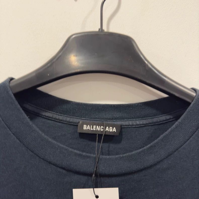 Balenciaga Balenciaga Dark blue cursive short sleeves Size US L / EU 52-54 / 3 - 3 Thumbnail