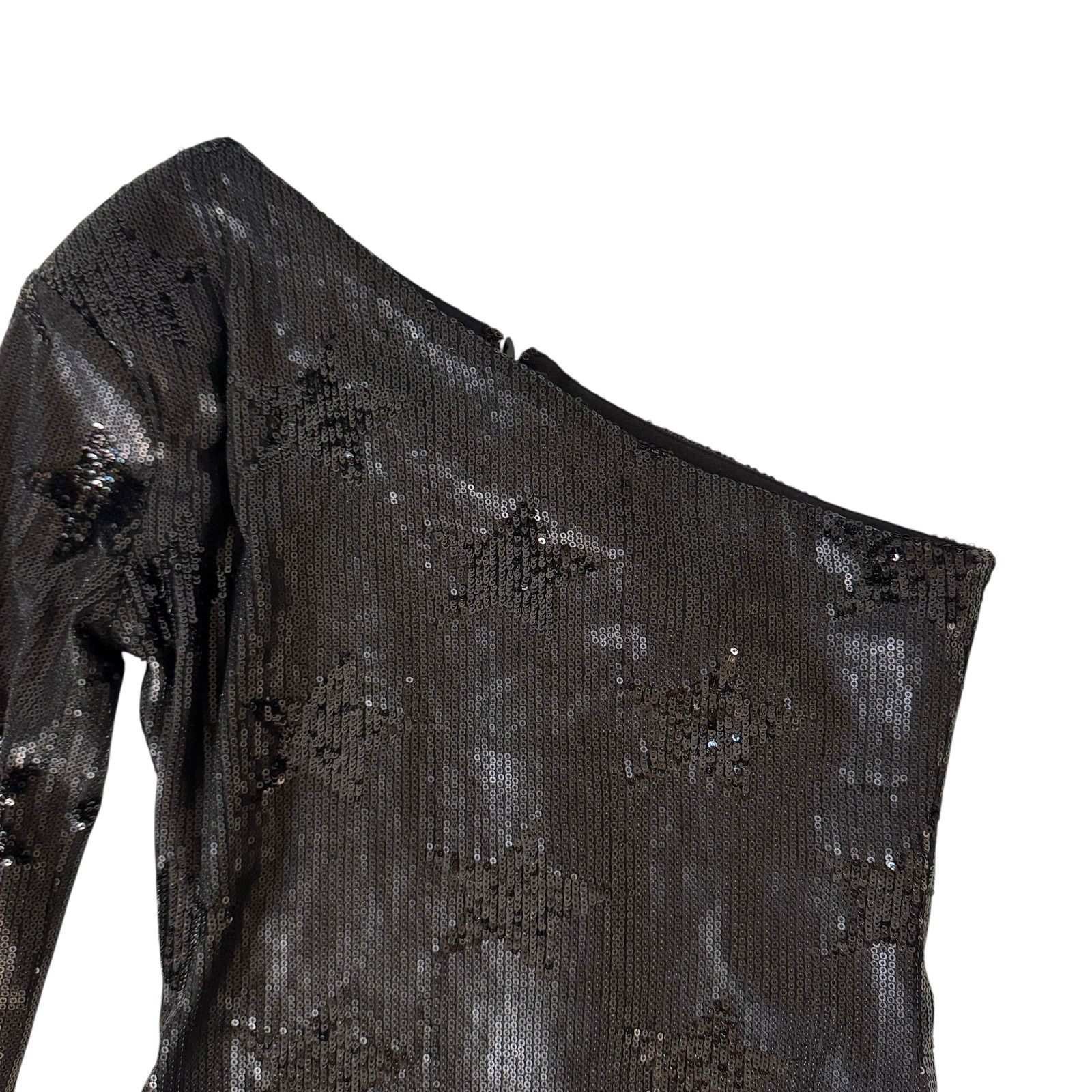 Rta RtA Edie Black One Shoulder Sequin Mini Dress Size 4 Luxury Size S / US 4 / IT 40 - 5 Thumbnail