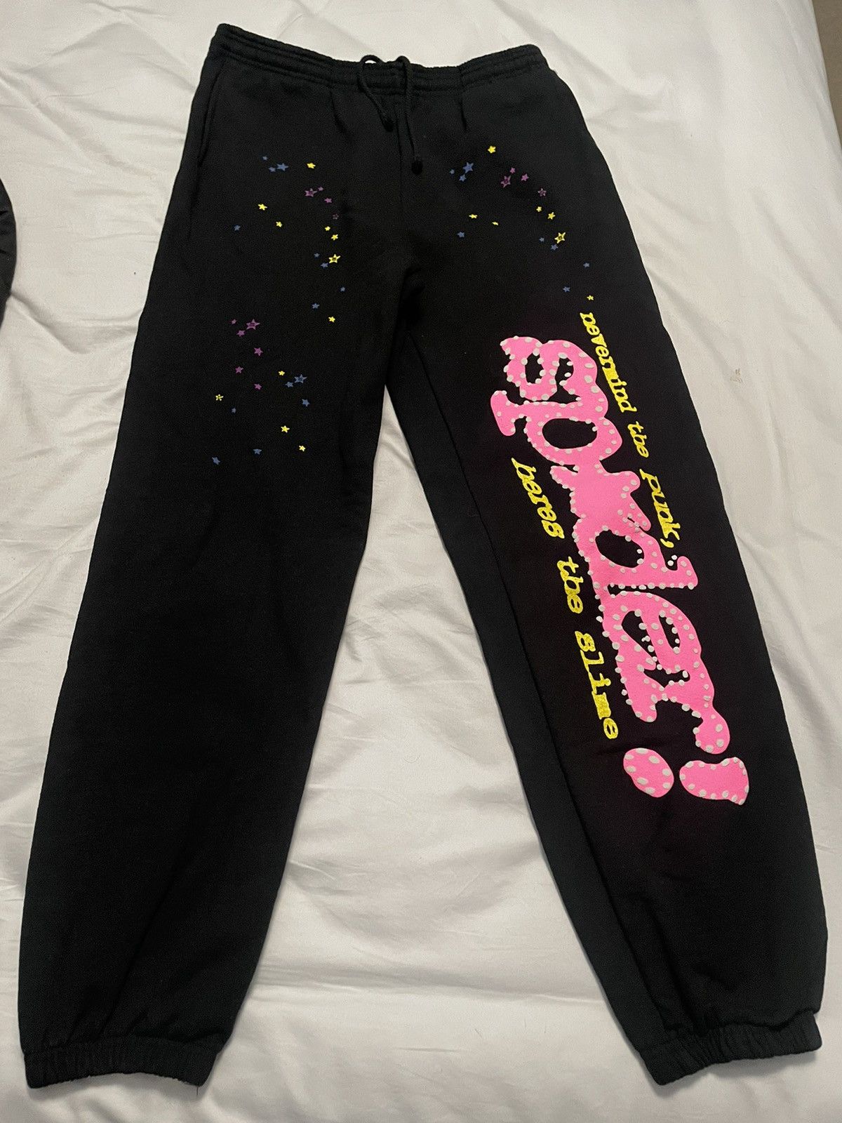image of Spider Worldwide Sweat Pants V2 in Black/Pink, Men's (Size 32)