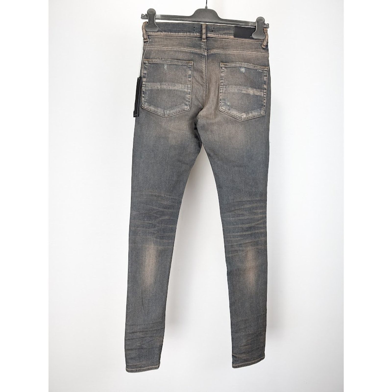 Amiri o1rshd1 Leather Thrasher Jeans in Dark Indigo Size US 32 / EU 48 - 12 Thumbnail