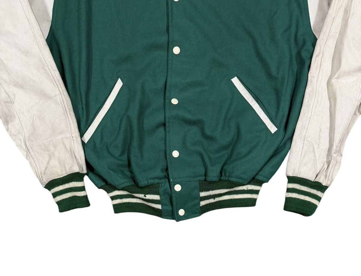 Japanese Brand Vtg💥80’s Teddy Jacket Baseball Wool/Leather Sleeve Jacket Size US L / EU 52-54 / 3 - 4 Thumbnail