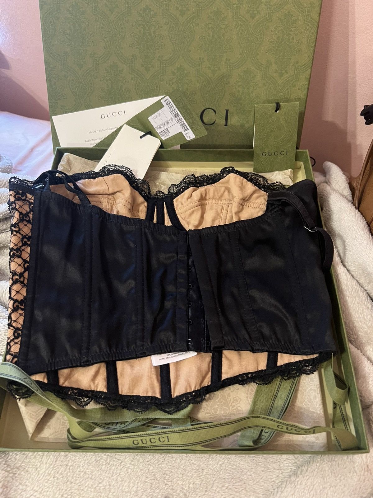 Gucci Gucci Black Lace Corset Top Bustier NWT Authentic w/ Box Size S / US 4 / IT 40 - 2 Thumbnail