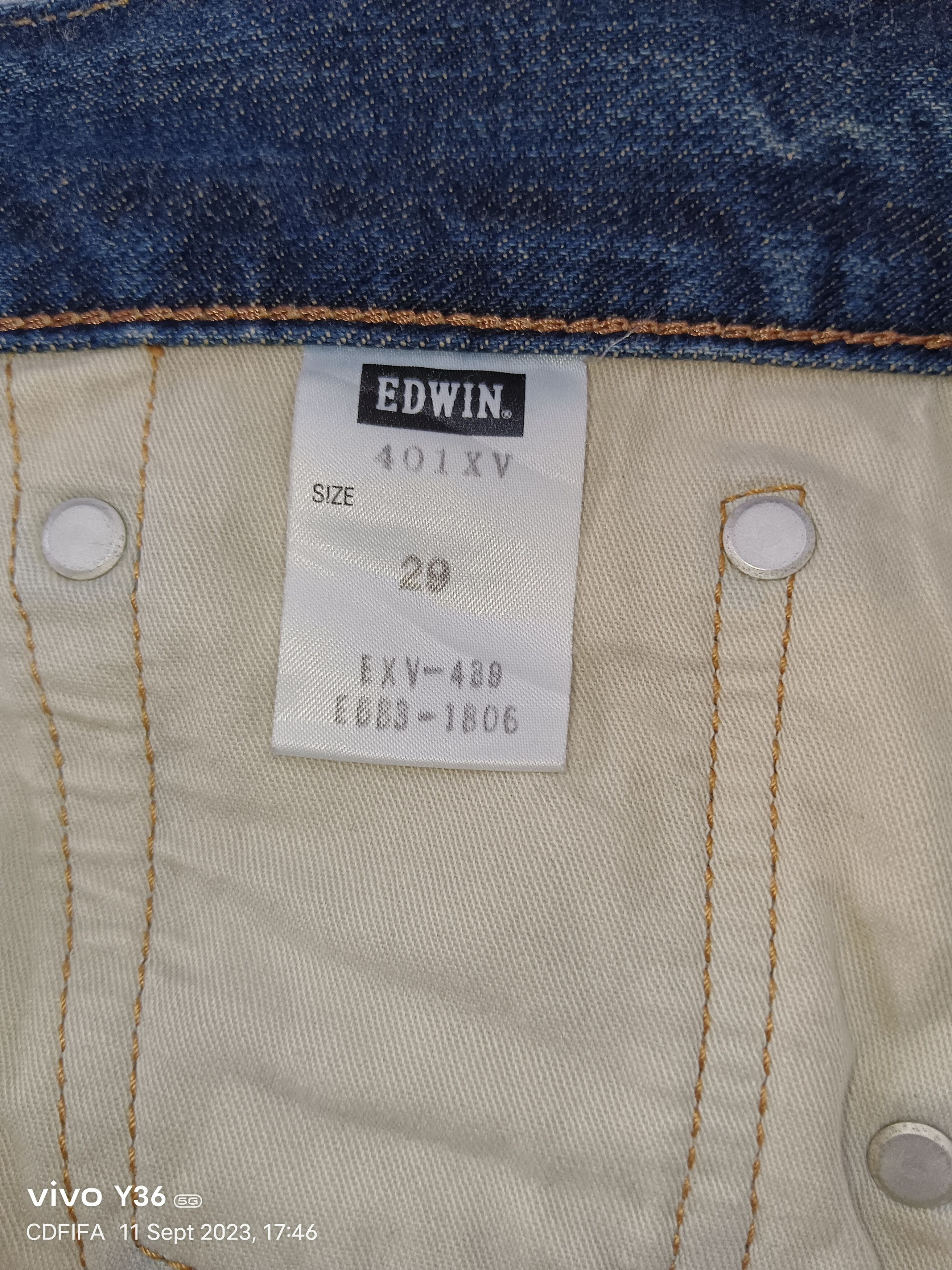 Edwin Crocodile Skin Leather Patchwork Distressed Flare Denim Size US 29 - 8 Thumbnail