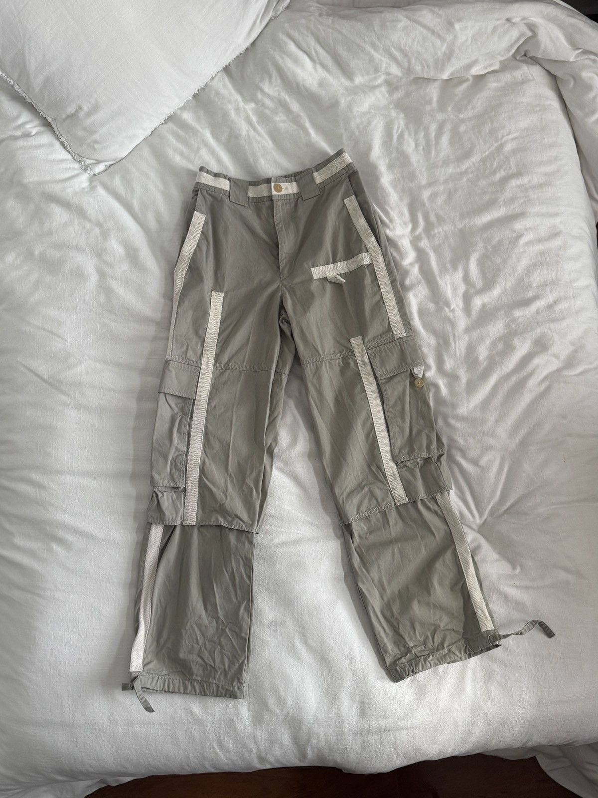Jacquemus Jacquemus “L’Amour” SS21 Light Green Herringbone Tape Pants Size US 31 - 2 Thumbnail