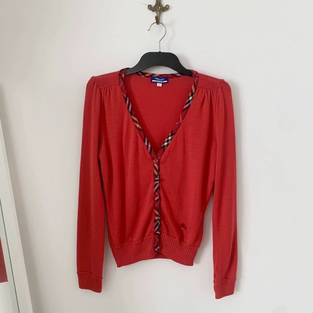 Burberry Burberry Red Wool Cardigan - dmc Size US M / EU 48-50 / 2 - 1 Thumbnail