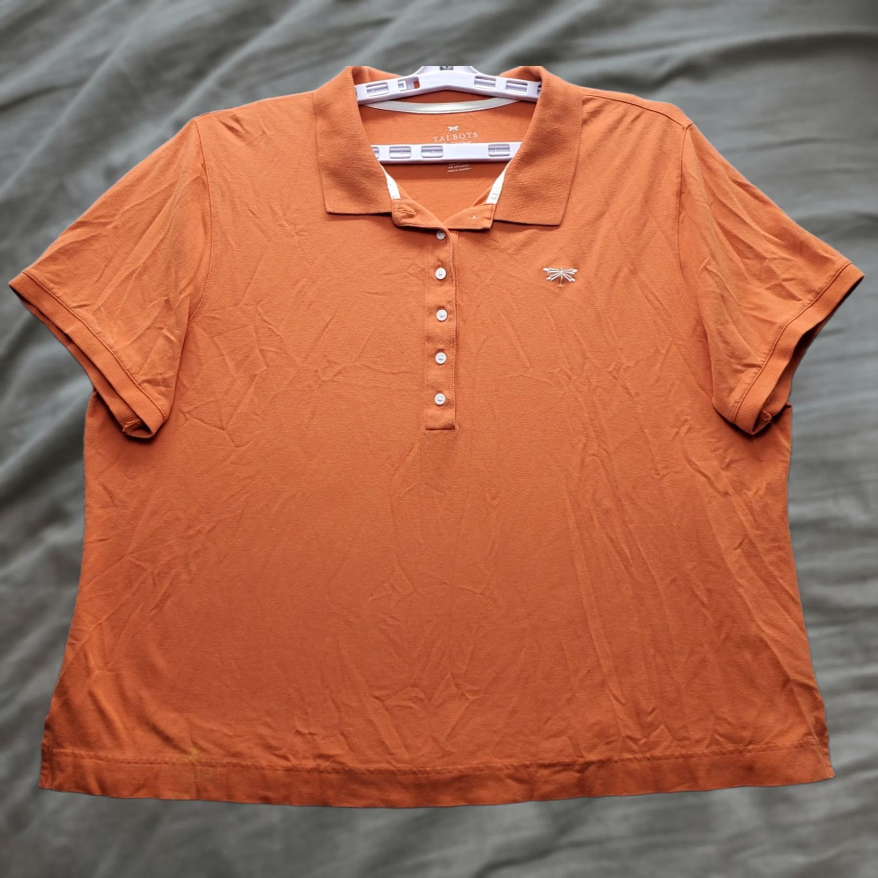 Talbots Talbots Polo Shirt Womens 3X Orange Stretch Short Sleeve Logo Embroidered Polo Shirt Size XXL / US 16-18 / IT 52-54 - 1 Thumbnail