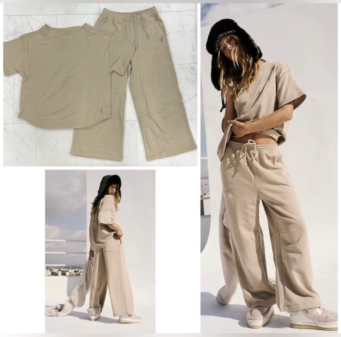 image of Free People Shadow Set In Sand Dunes in Tan, Women's (Size 30)