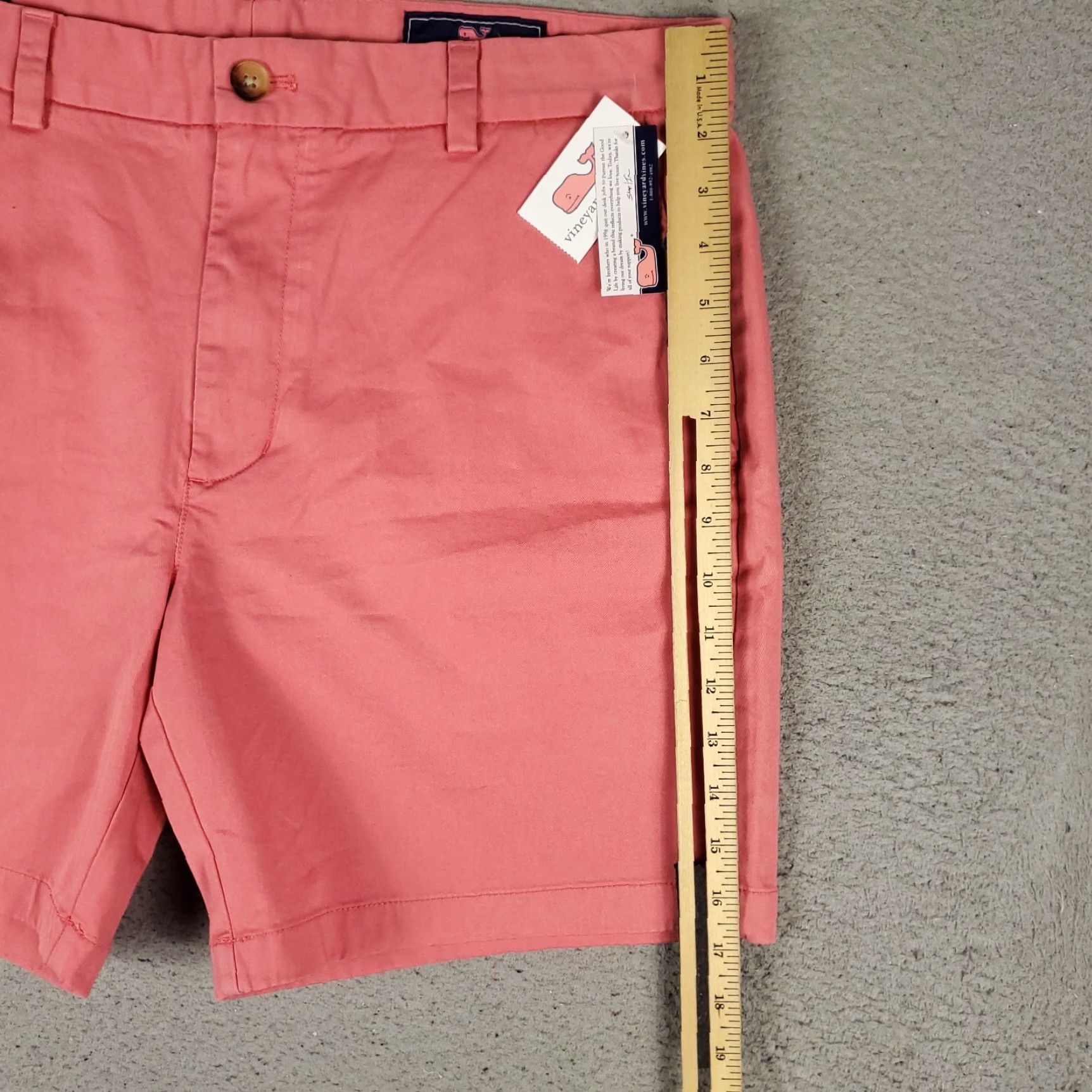 Vineyard Vines Vineyard Vines Shorts Mens 35 Pink Breaker Classic Fit Flat Front Chino Size US 35 - 3 Thumbnail