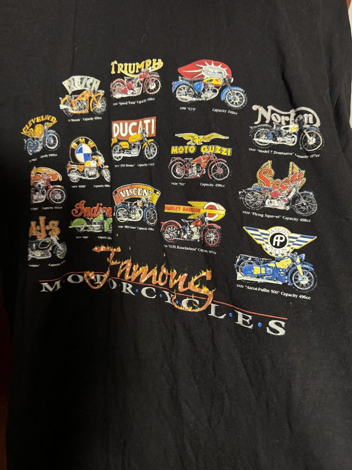 Other Famous Vintage Motorcycles T-Shirt Men Sz L Black BMW Harley Size ONE SIZE - 5 Thumbnail