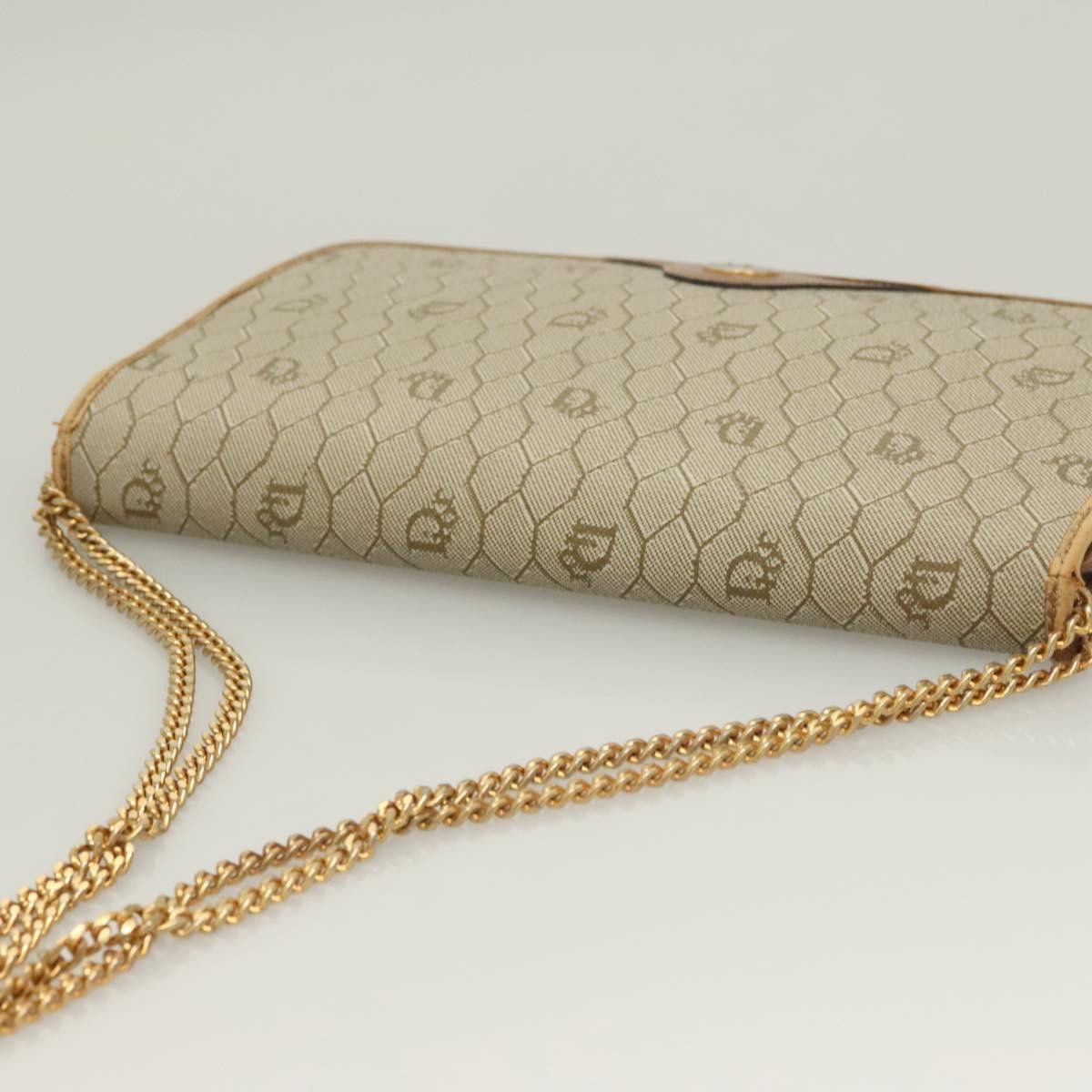 Dior DIOR Honeycomb Canvas Chain Shoulder Bag Pvc Beige Gold Size ONE SIZE - 6 Thumbnail