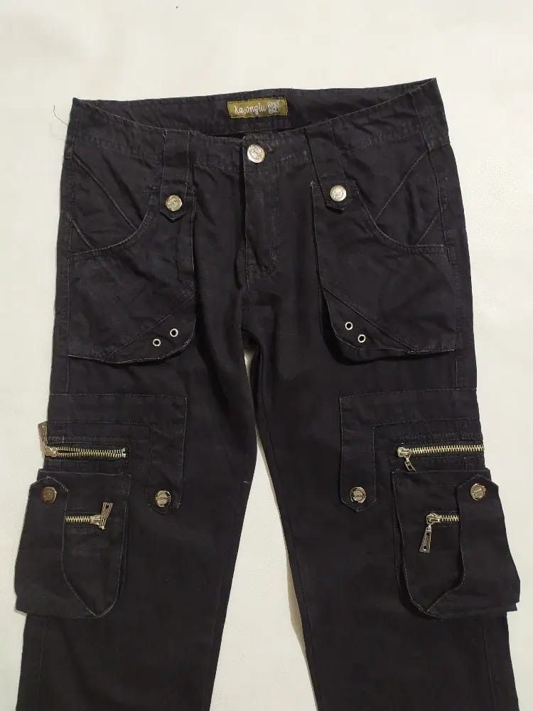 Other Kasonglu Cargo Multipocket Bondage punk Black Pants Size US 29 - 2 Thumbnail