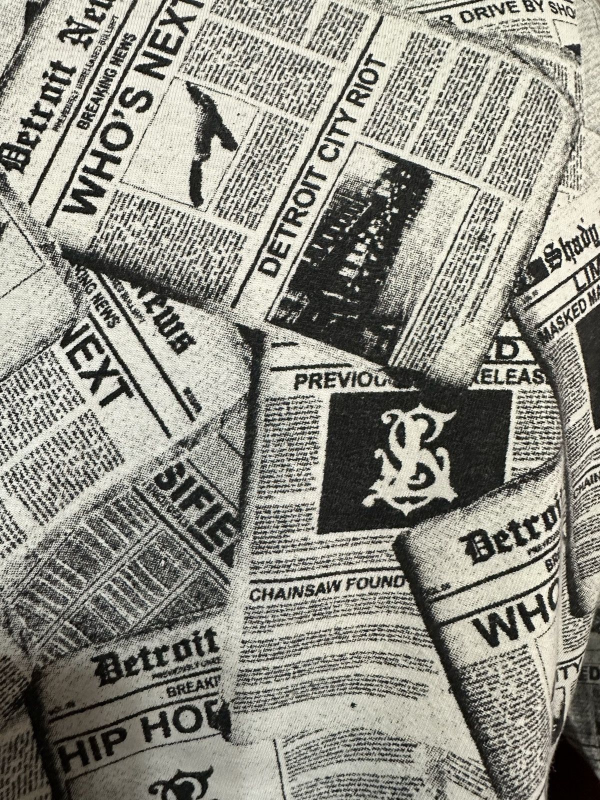 Rap Tees × Shady Ltd Eminem Newspaper Headline Tshirt Y2K All Over Print Rap Tee Size US M / EU 48-50 / 2 - 3 Thumbnail