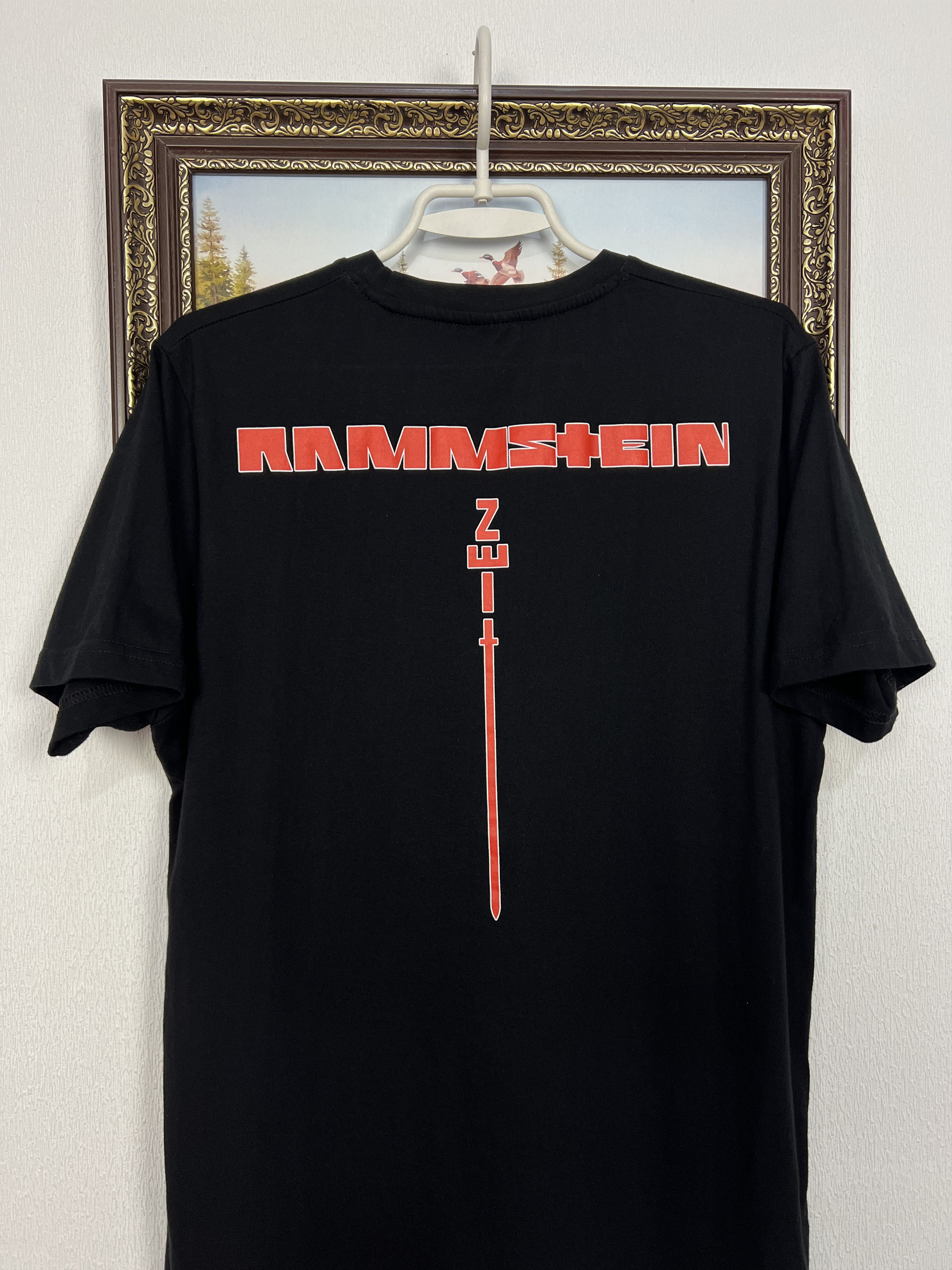 Vintage Rammstein Zeit Band Shirt Over Print Tee Rare Trikot Hype Size US L / EU 52-54 / 3 - 7 Thumbnail