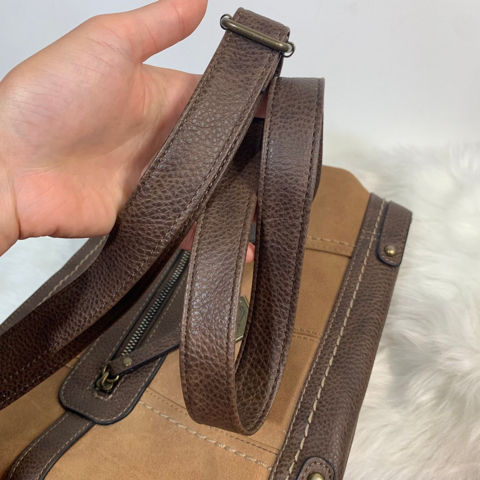 Other Brown Faux Leather Crossbody Purse Size ONE SIZE - 7 Thumbnail
