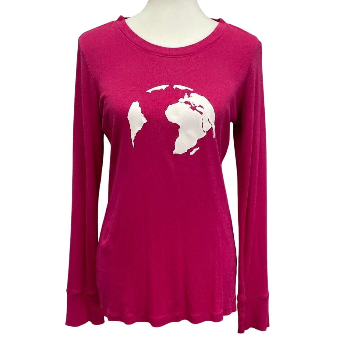 Gap Hand Printed Womens Large Planet Earth Long Sleeve Tee Shirt Size L / US 10 / IT 46 - 1 Thumbnail