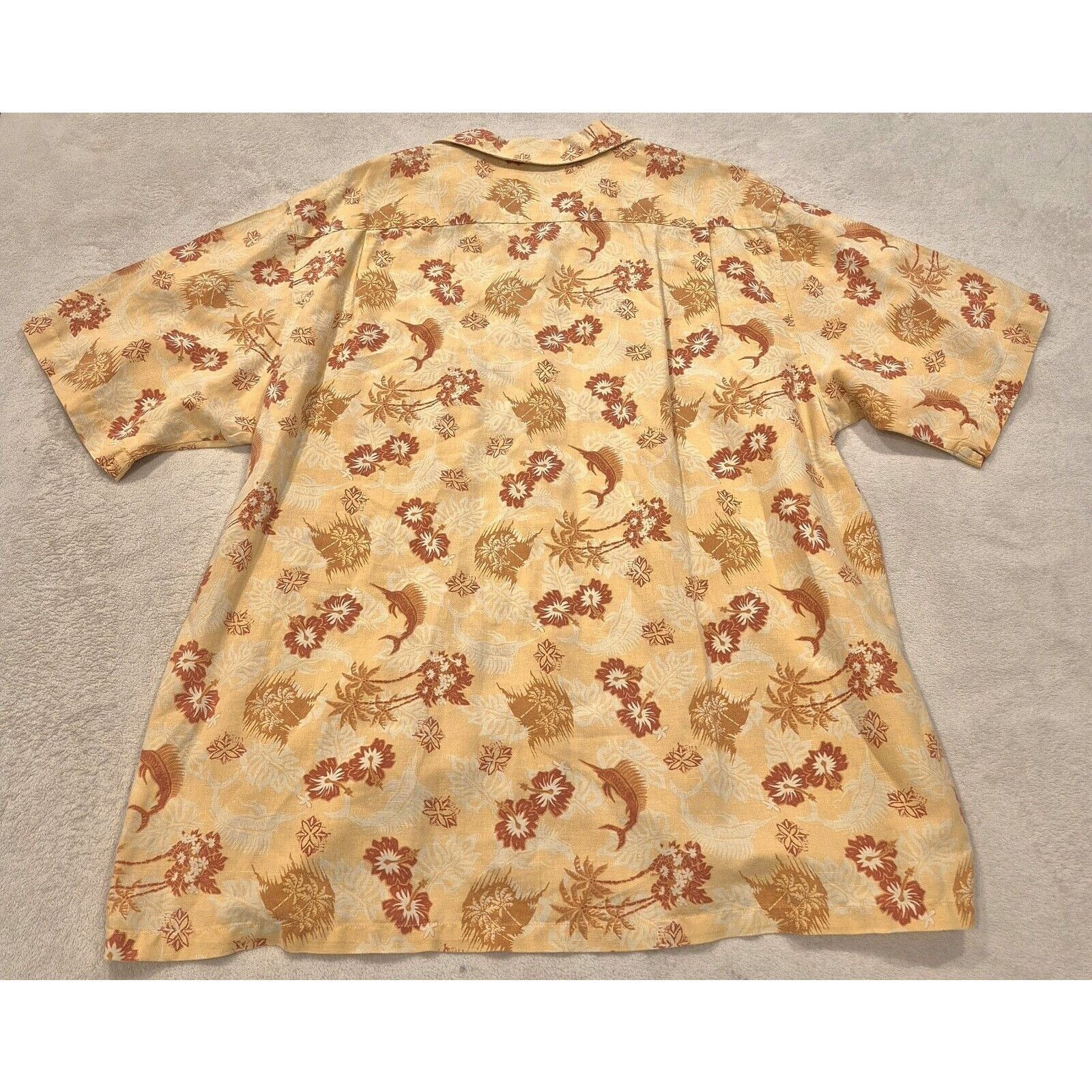Columbia Columbia Shirt XXL Button Up Orange Linen Marlin Print Size US XXL / EU 58 / 5 - 10 Thumbnail