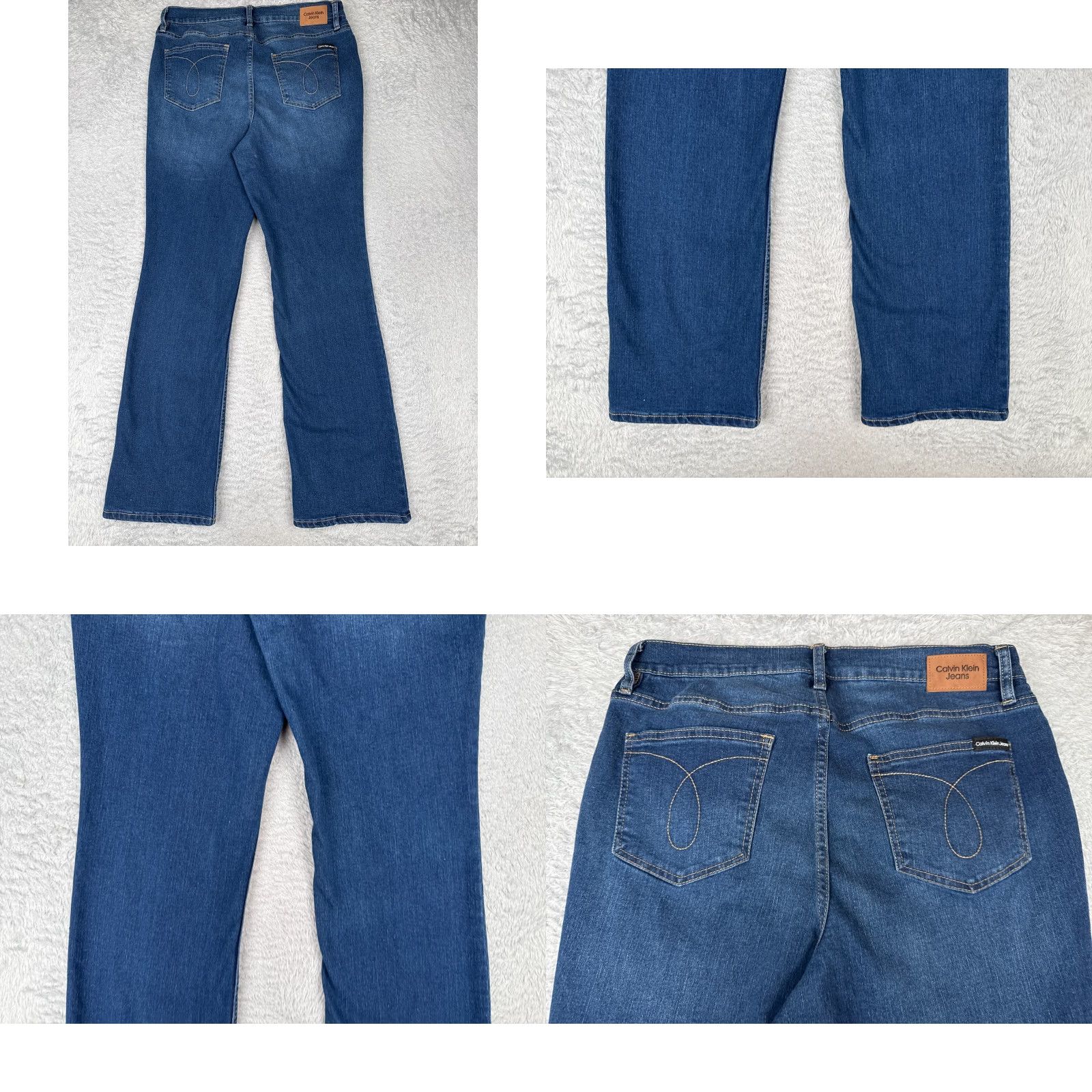 Calvin Klein Calvin Klein Jeans Womens Jeans 30x29 Blue High Rise Bootcut 30 29 Denim Button Fly Stretch Pockets Logo Embroidered Size 34" / US 12 / IT 48 - 10 Thumbnail