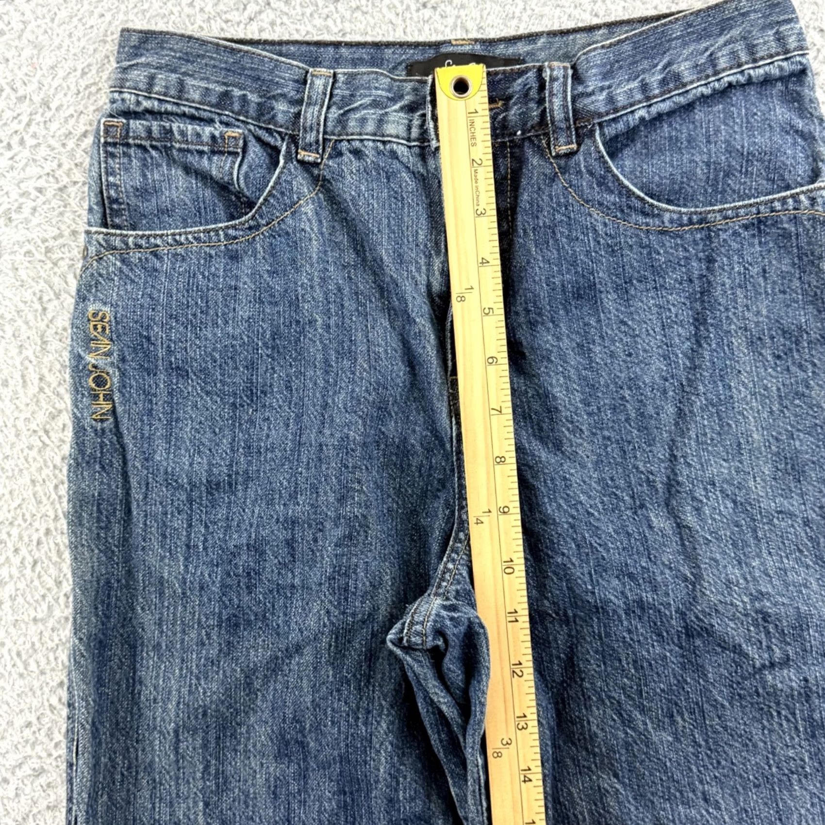Sean John VINTAGE Sean John Jeans Mens 28x31 Wide-Leg Denim Blue 5-Pocket Grunge Hip Hop Size US 28 / EU 44 - 7 Thumbnail