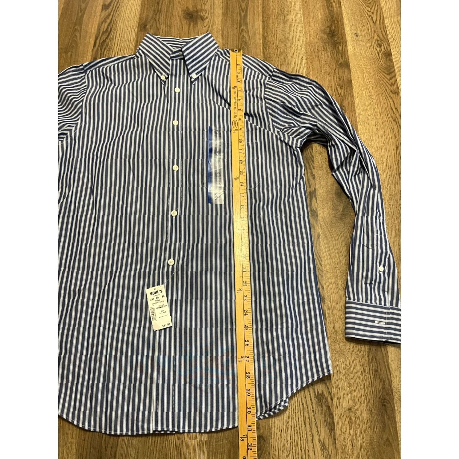Vintage Croft & Barrow Shirt Men's 15.5 34/35 Blue White Striped Button Down Classic Size US L / EU 52-54 / 3 - 5 Thumbnail