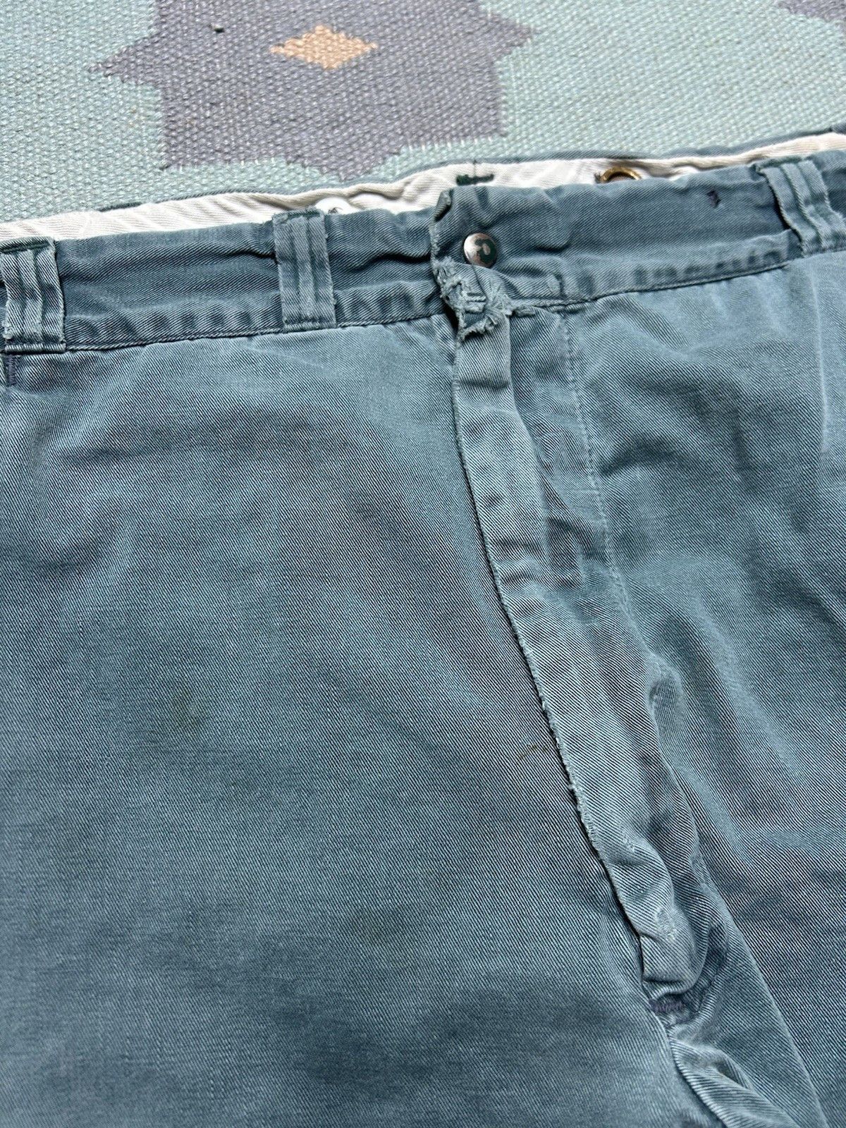 Vintage Vtg 1950s chino twill work pants sage green sail cloth 42x29 Size US 42 / EU 58 - 5 Thumbnail