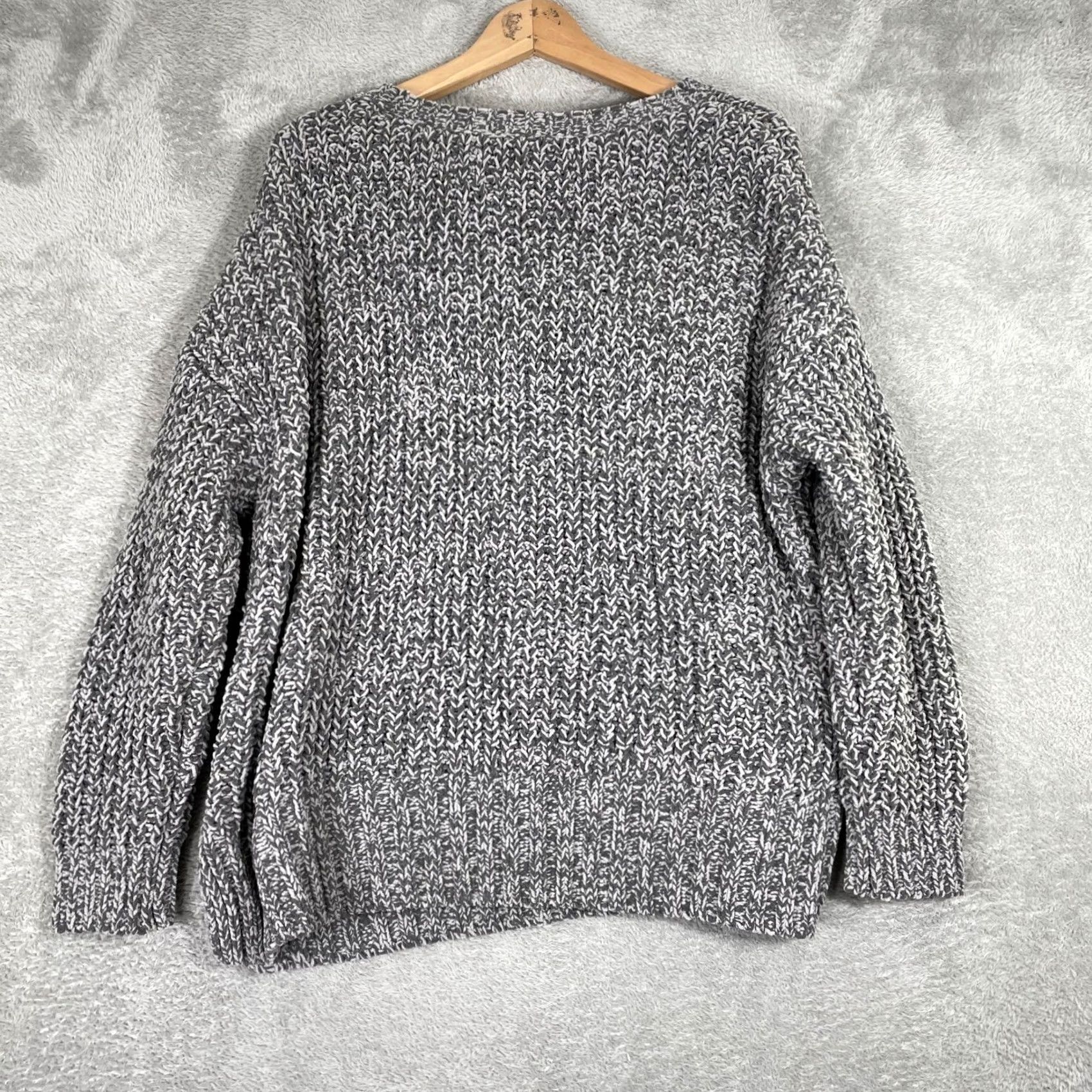 Vintage American Eagle Sweater Womens XS Gray Marled Chenille Knit Oversized Pullover Size XS / US 0-2 / IT 36-38 - 7 Thumbnail