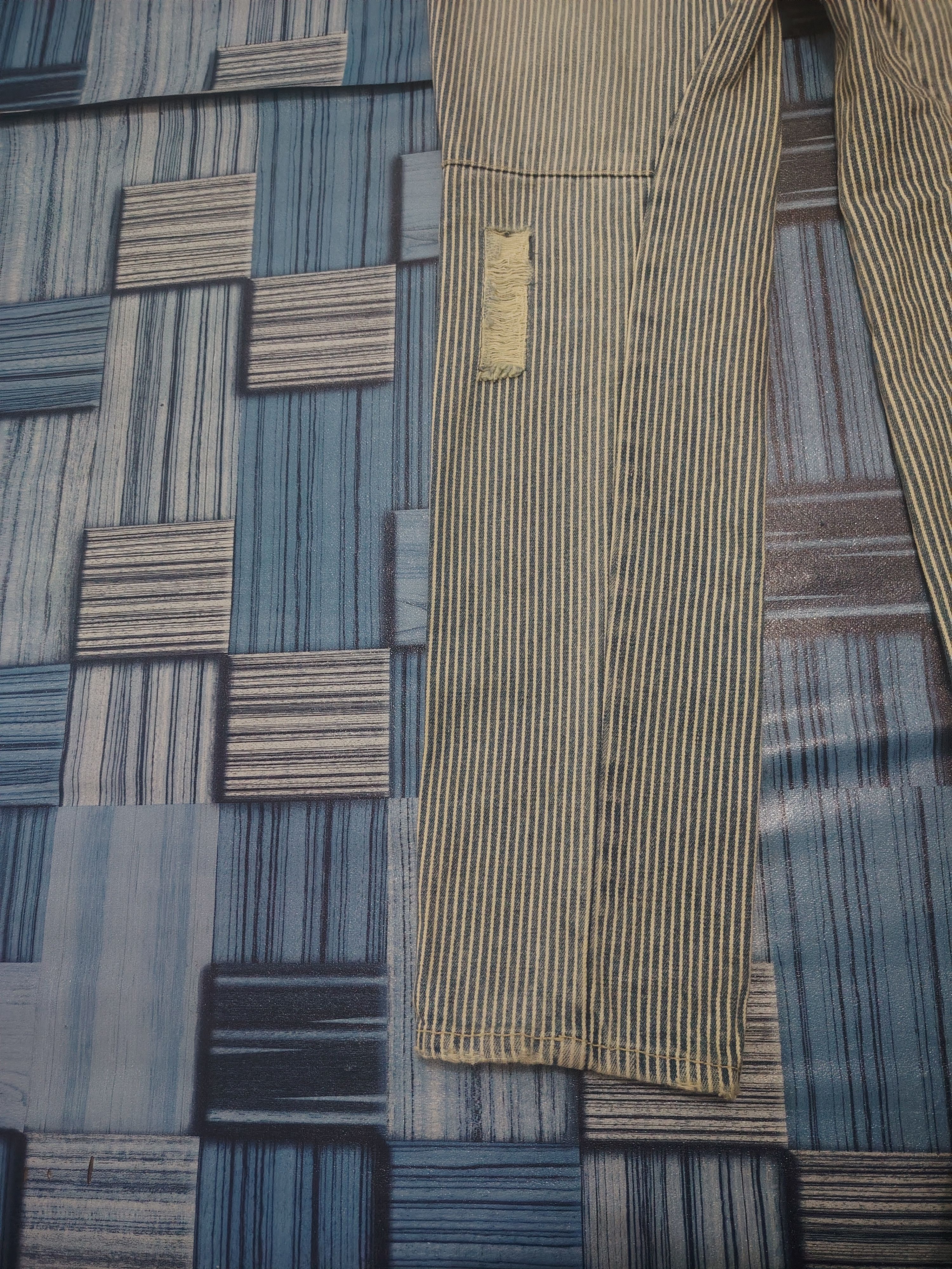 If Six Was Nine × Japanese Brand 💥Insane hickory stripe worker pants twist leg skinny design Size US 30 / EU 46 - 18 Thumbnail