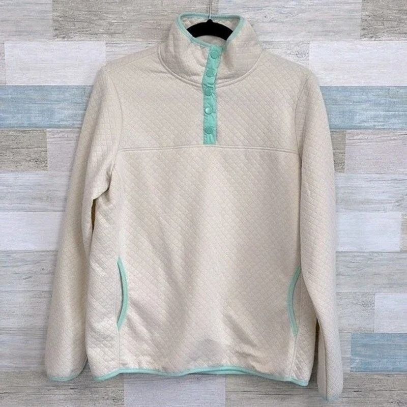Jones New York Jones New York Quilted 1/4 Snap Jacket Cream Womens Large Size L / US 10 / IT 46 - 2 Thumbnail
